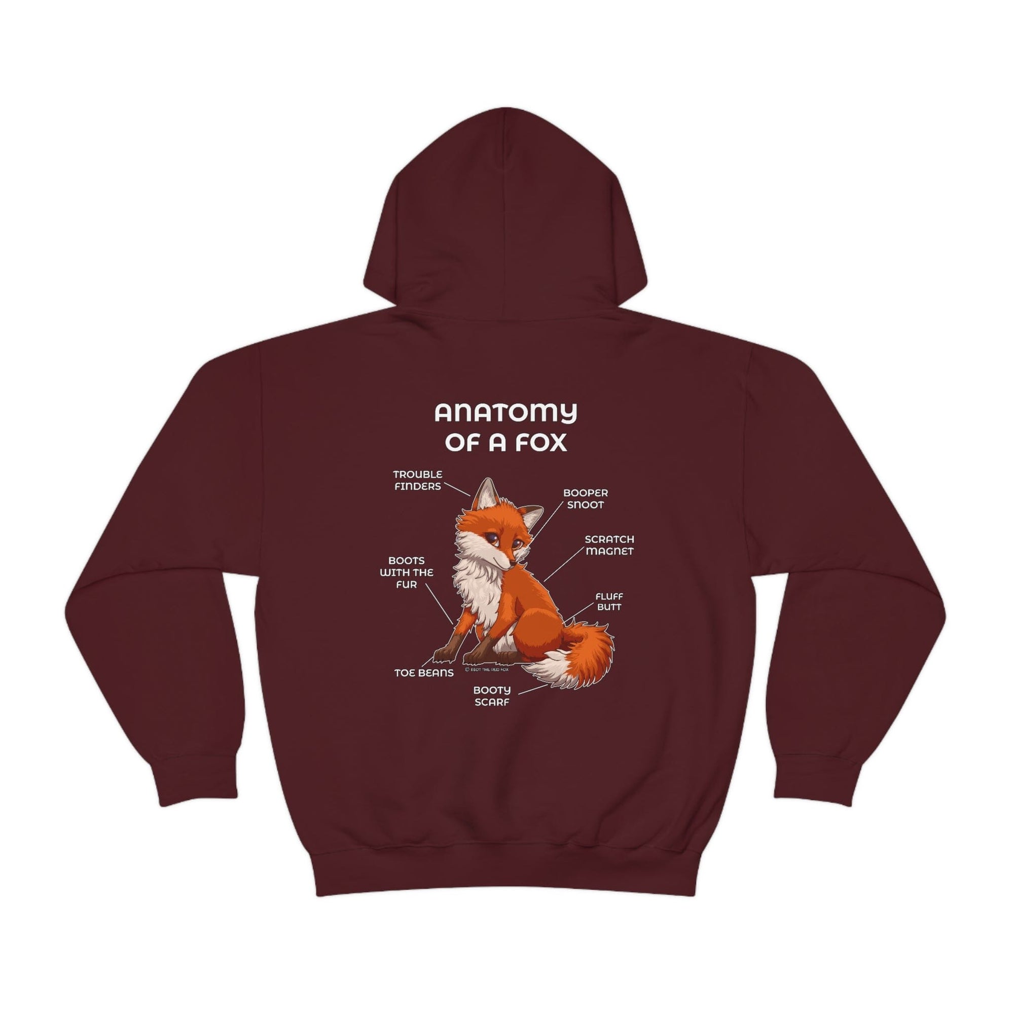 Fox Red - Hoodie Hoodie Artworktee Maroon S 