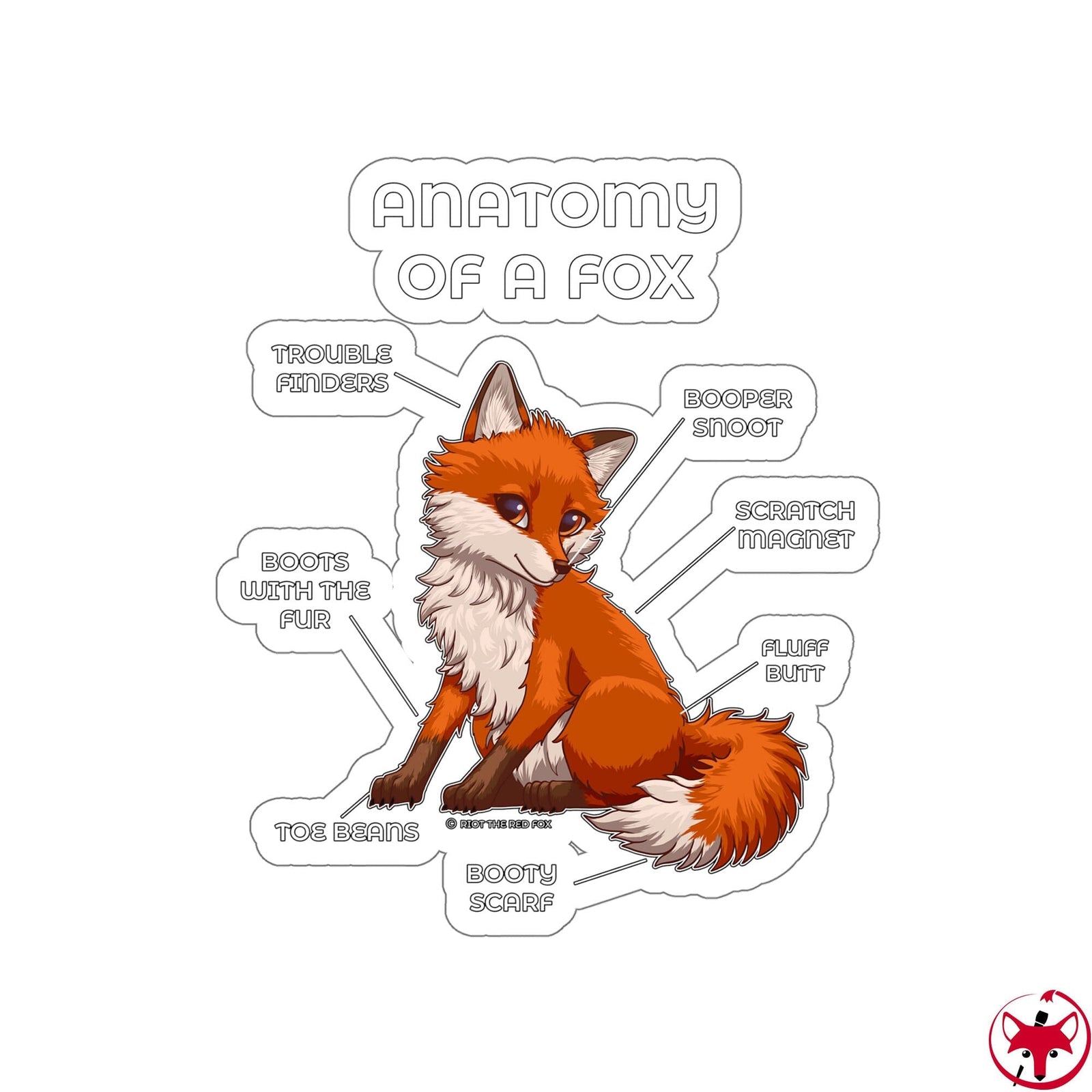Fox Red - Sticker Sticker Artworktee 