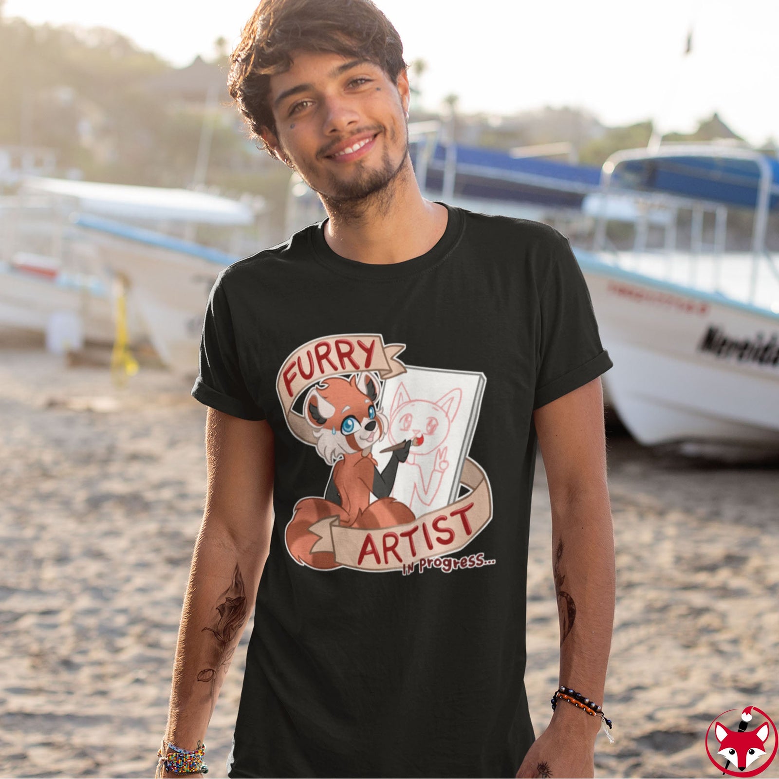 Furry Artist in Progress - T-Shirt T-Shirt Artworktee 