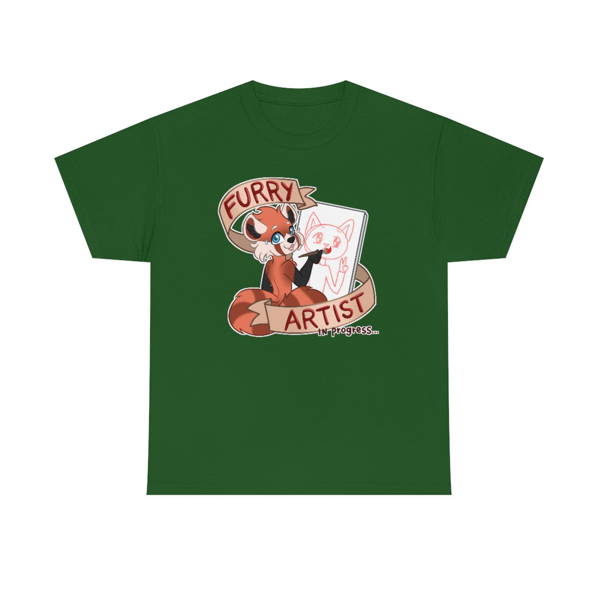 Furry Artist in Progress - T-Shirt T-Shirt Artworktee Green S 