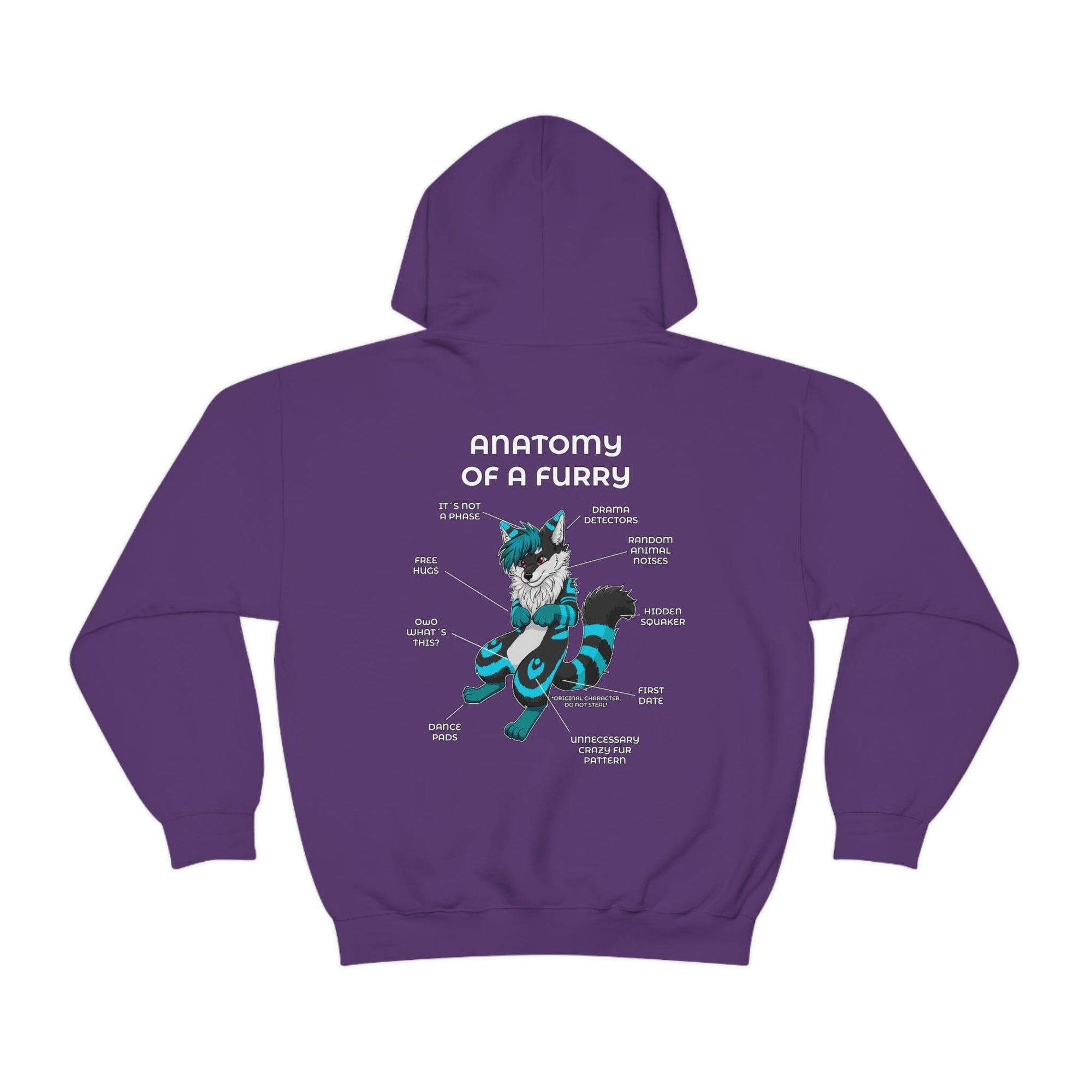 Furry Black and Blue - Hoodie Hoodie Artworktee Purple S 