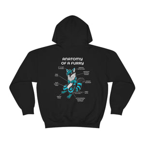 Furry Black and Blue - Hoodie Hoodie Artworktee Black S 