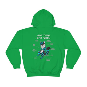 Furry Black and Blue - Hoodie Hoodie Artworktee Green S 