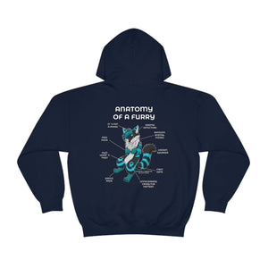 Furry Black and Blue - Hoodie Hoodie Artworktee Navy Blue S 