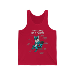 Furry Black and Blue - Tank Top Tank Top Artworktee Red XS 