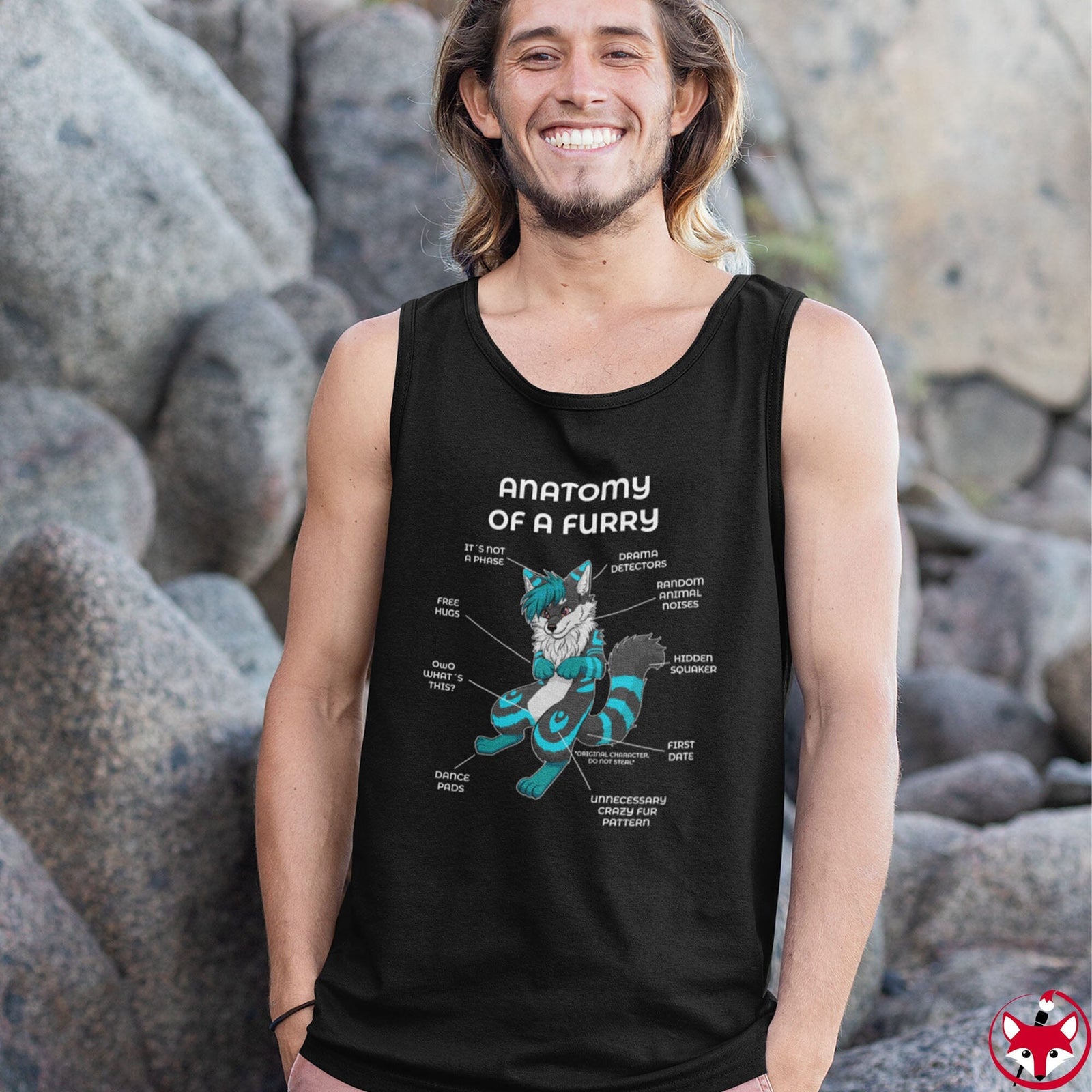 Furry Black and Blue - Tank Top Tank Top Artworktee 