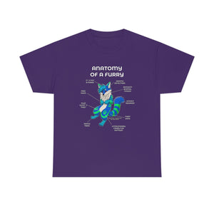 Furry Blue and Green - T-Shirt T-Shirt Artworktee Purple S 