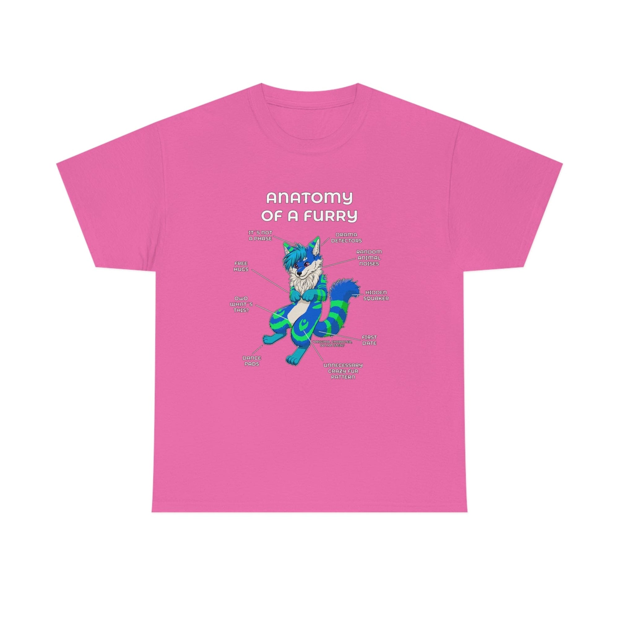 Furry Blue and Green - T-Shirt T-Shirt Artworktee Pink S 