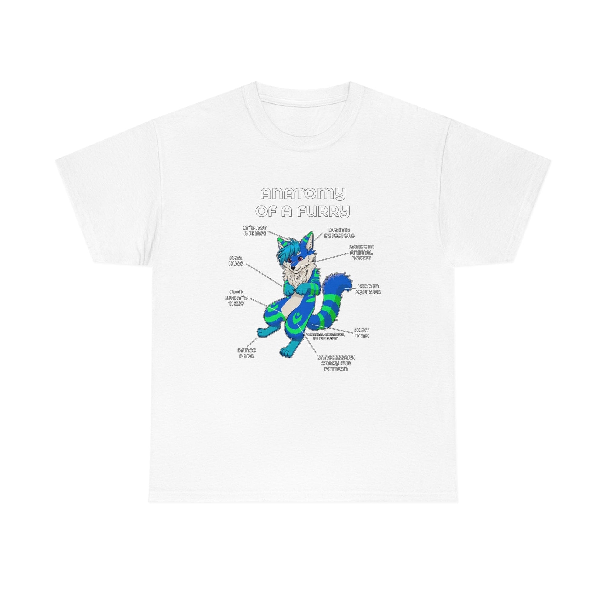 Furry Blue and Green - T-Shirt T-Shirt Artworktee White S 