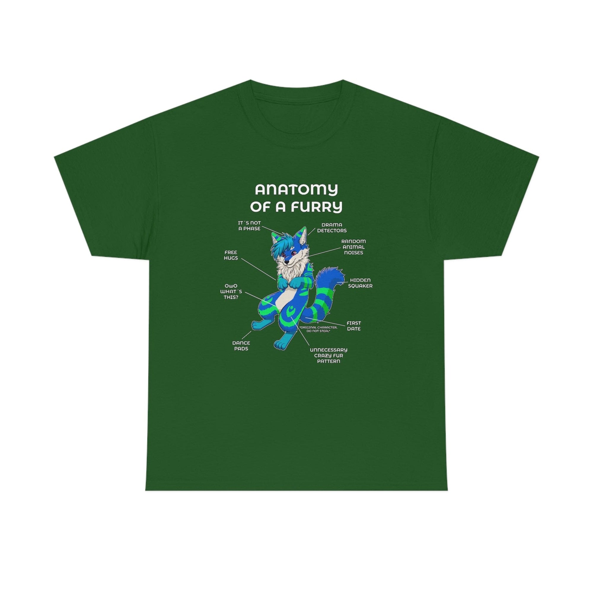 Furry Blue and Green - T-Shirt T-Shirt Artworktee Green S 