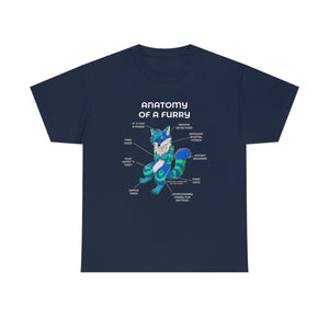 Furry Blue and Green - T-Shirt T-Shirt Artworktee Navy Blue S 