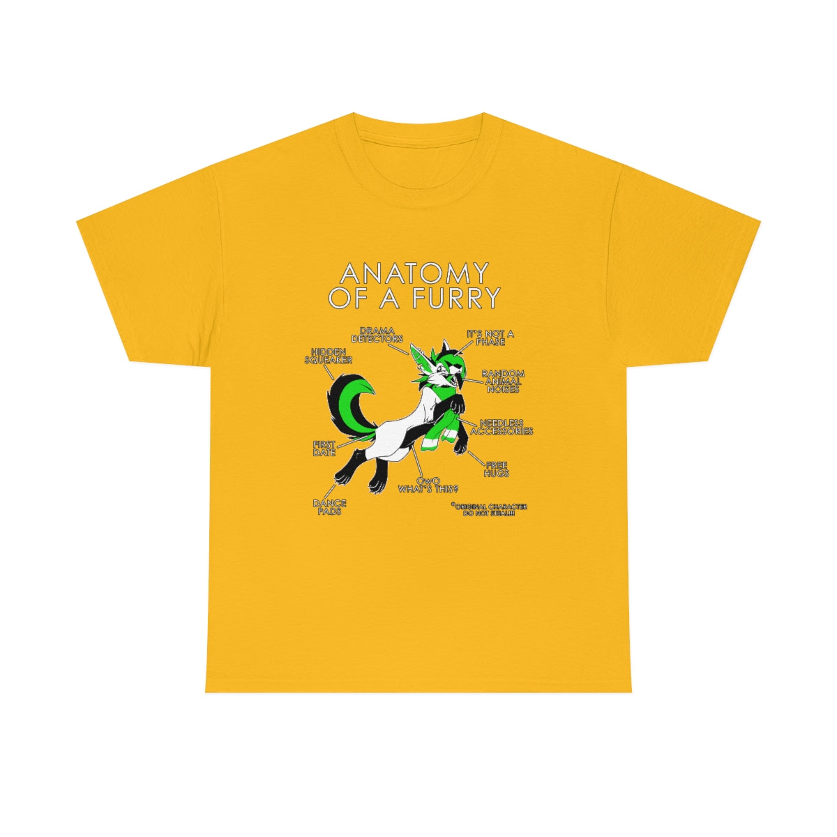 Furry Green - T-Shirt T-Shirt Artworktee Gold S 