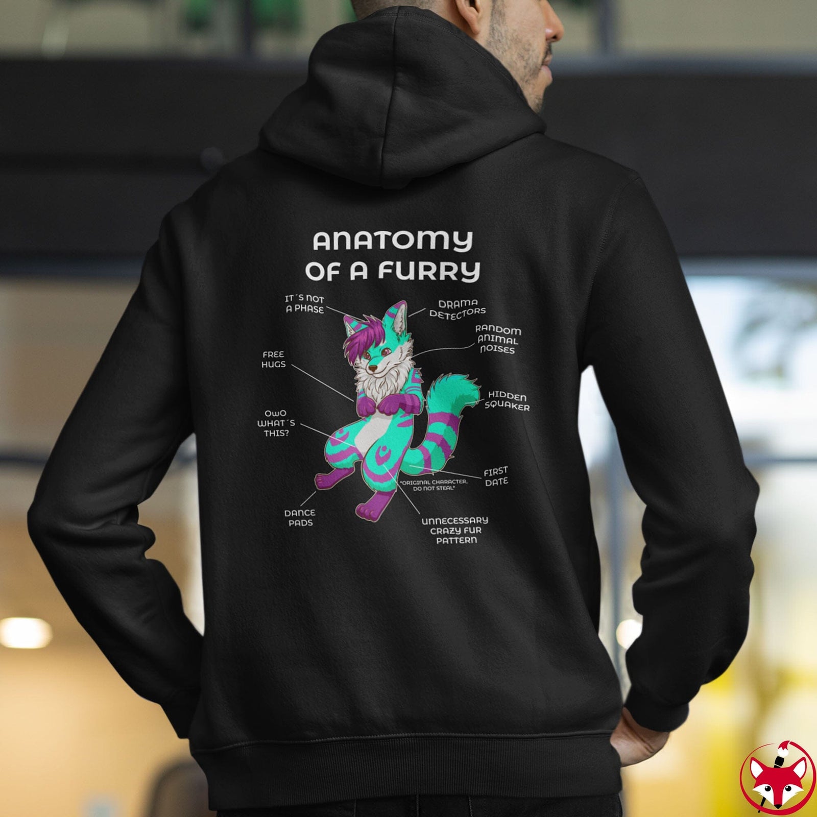 Furry Green and Pink - Hoodie Hoodie Artworktee 