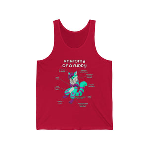 Furry Green and Pink - Tank Top Tank Top Artworktee Red XS 