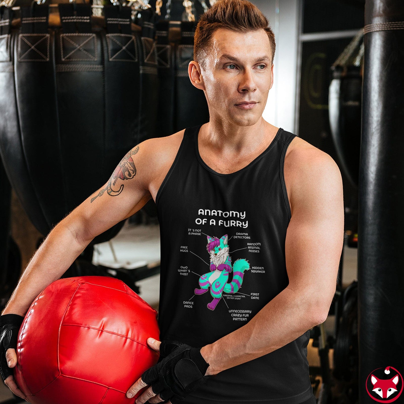 Furry Green and Pink - Tank Top Tank Top Artworktee 