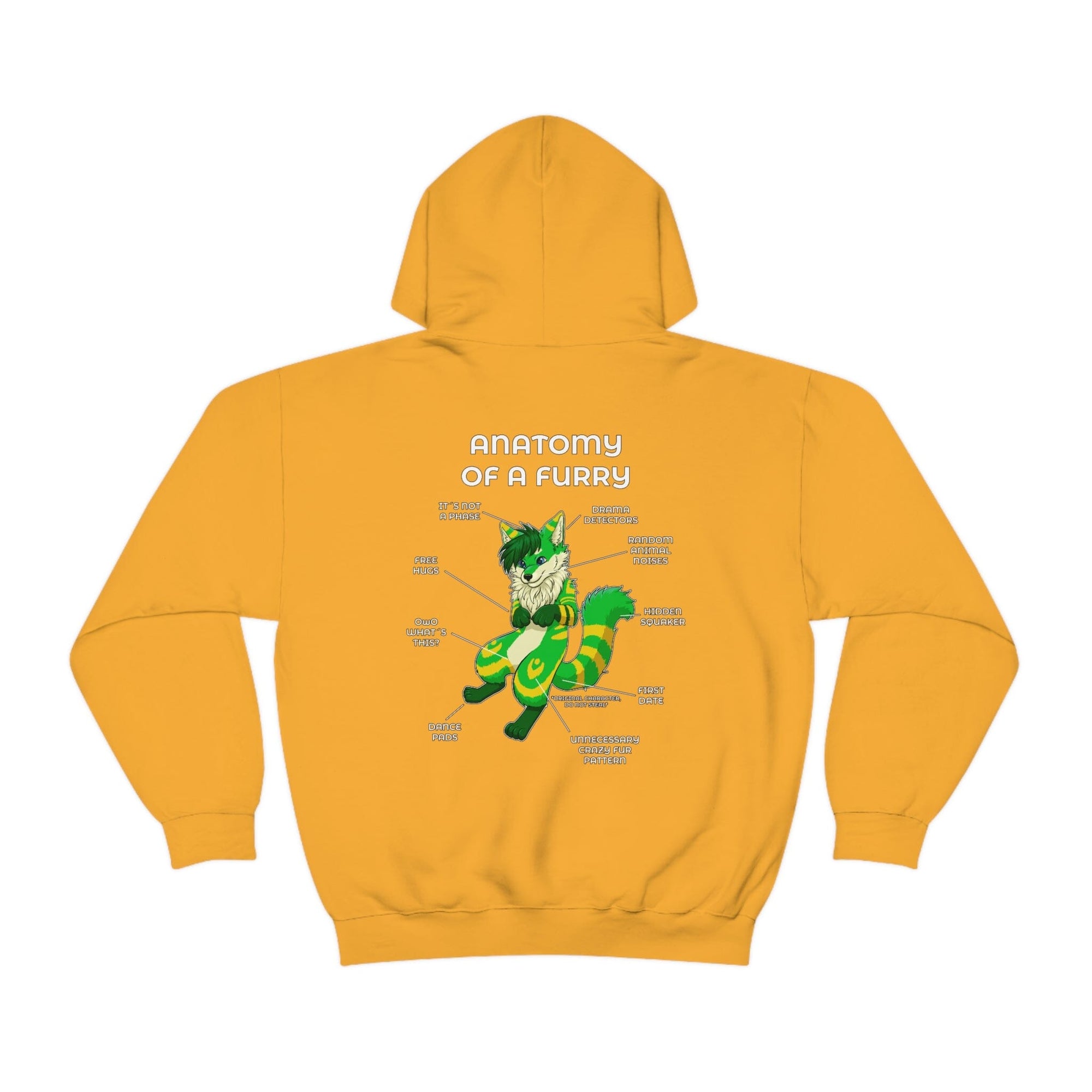 Furry Green and Yellow - Hoodie Hoodie Artworktee Gold S 