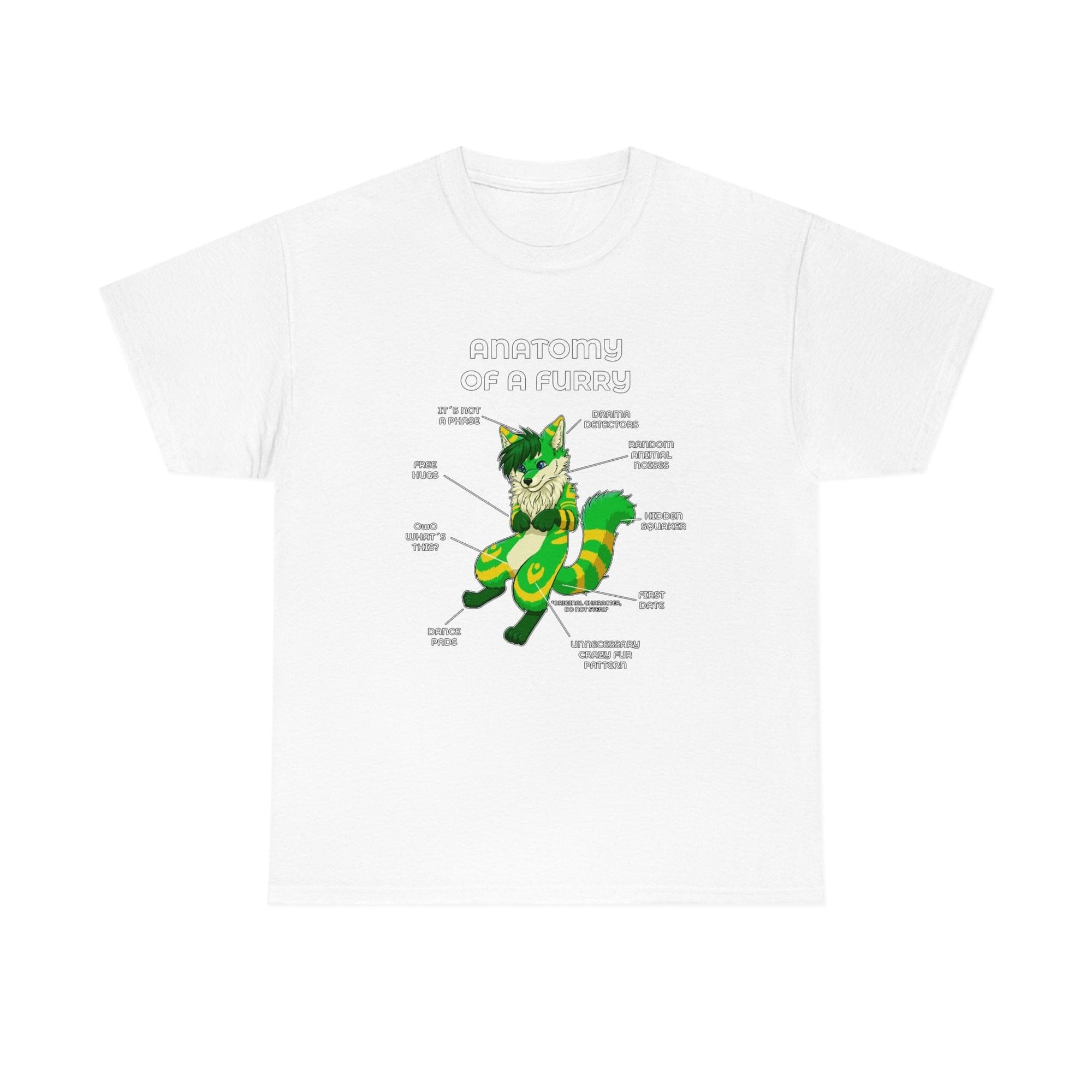 Furry Green and Yellow - T-Shirt T-Shirt Artworktee White S 