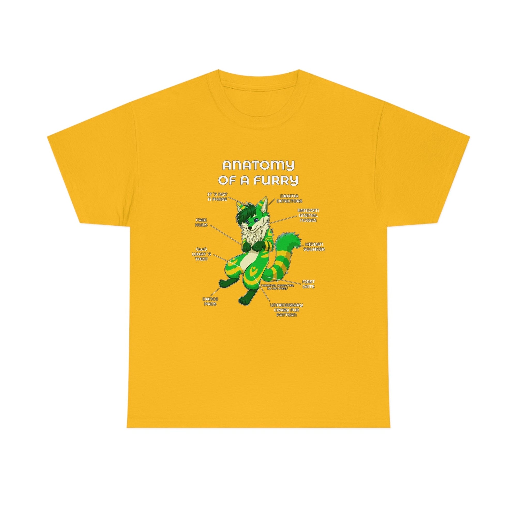 Furry Green and Yellow - T-Shirt T-Shirt Artworktee Gold S 