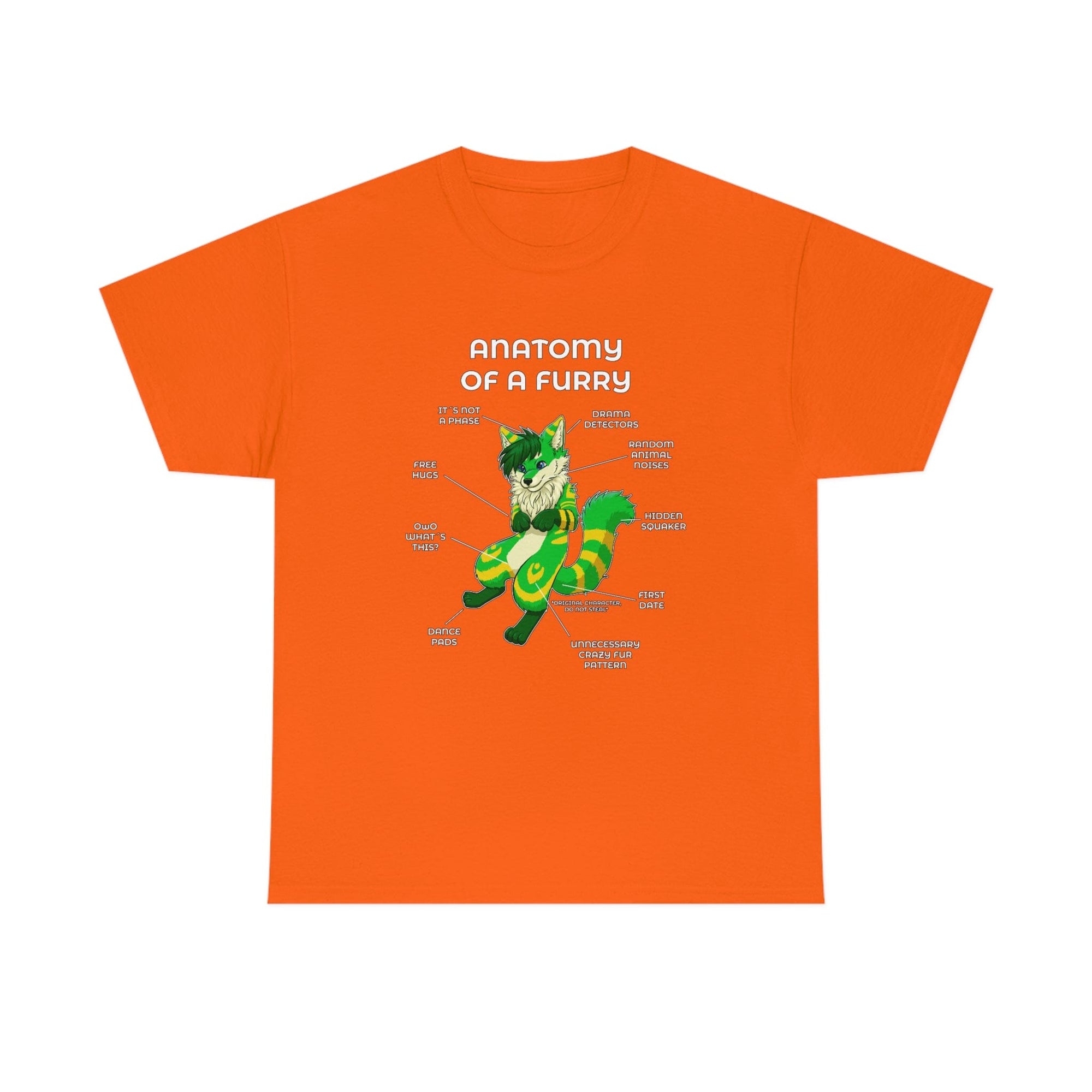 Furry Green and Yellow - T-Shirt T-Shirt Artworktee Orange S 
