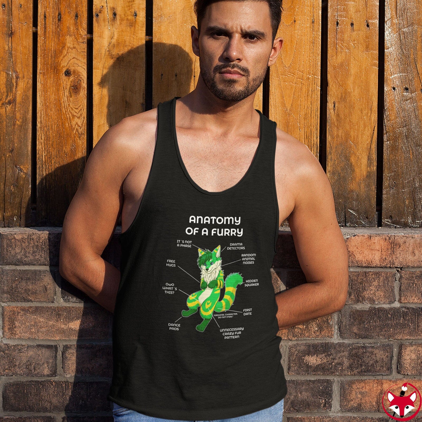 Furry Green and Yellow - Tank Top Tank Top Artworktee 