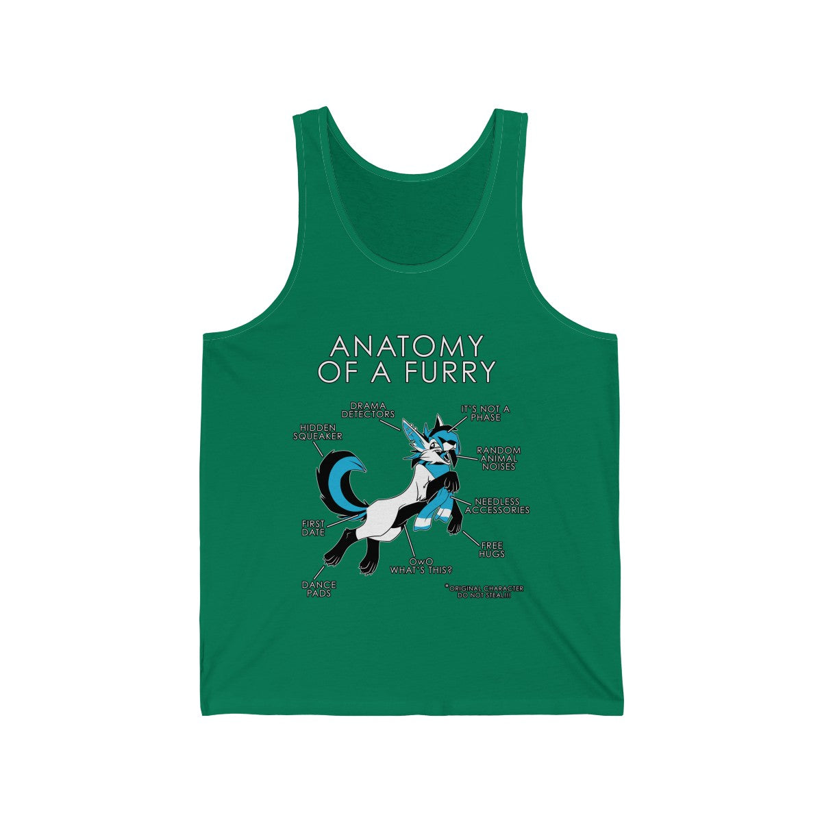 Furry Light Blue - Tank Top Tank Top Artworktee Green XS 