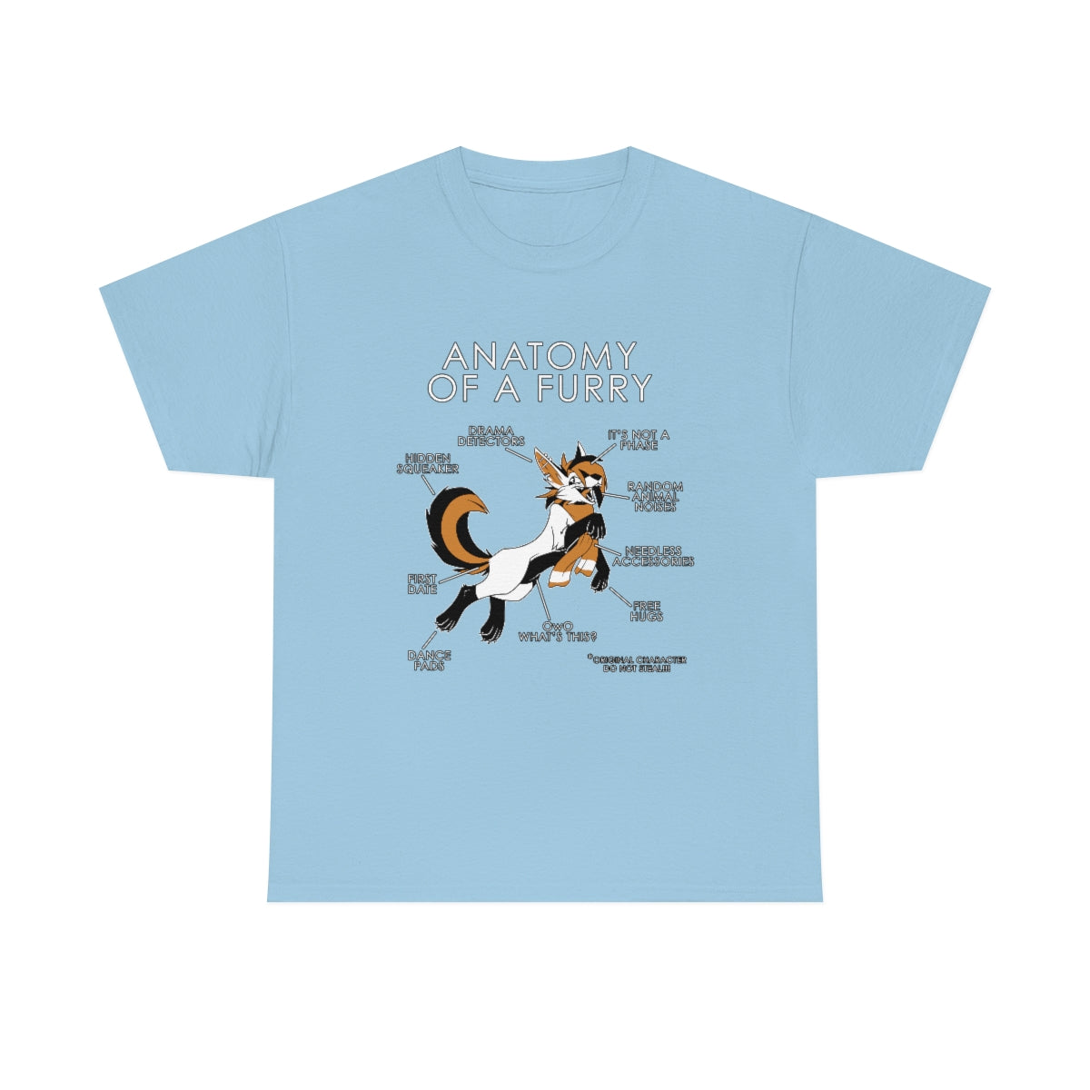 Furry Orange - T-Shirt T-Shirt Artworktee Light Blue S 