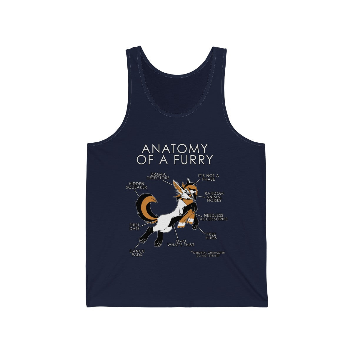 Furry Orange - Tank Top Tank Top Artworktee Navy Blue XS 