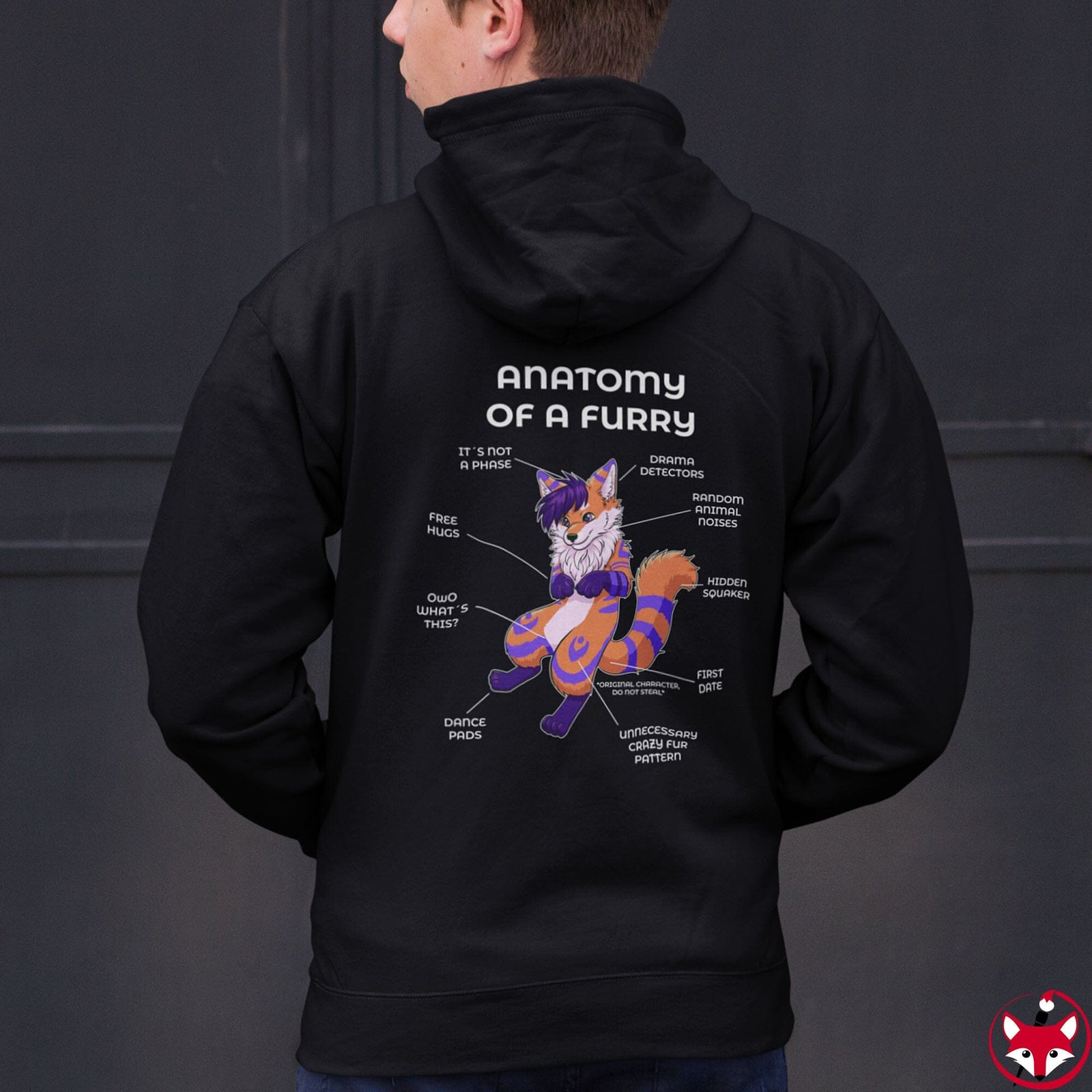 Furry Orange and Blue - Hoodie T-Shirt Artworktee 