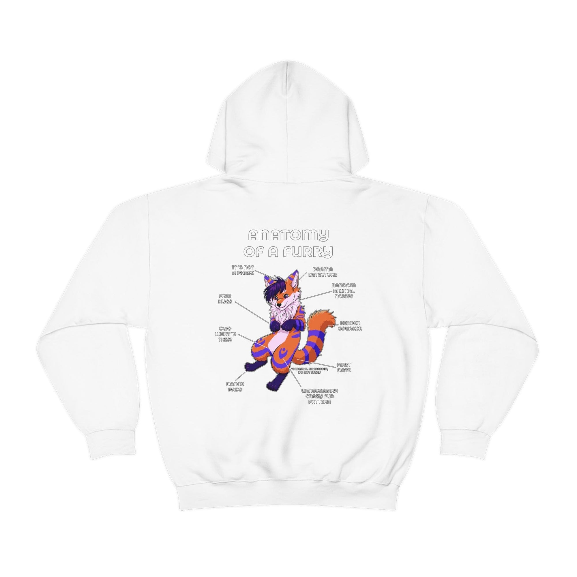 Furry Orange and Blue - Hoodie T-Shirt Artworktee White S 