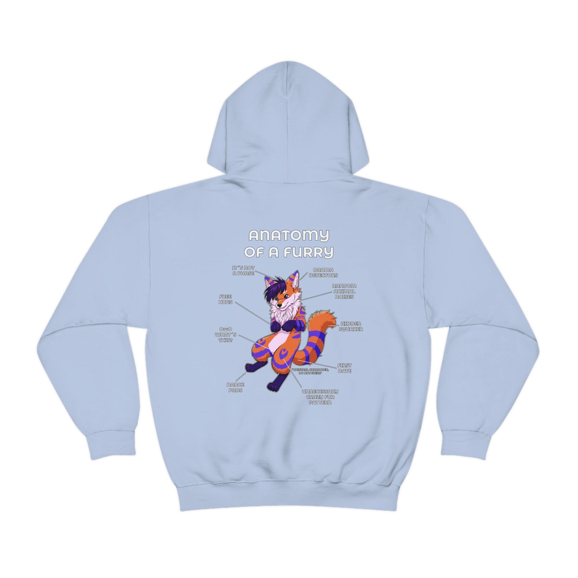 Furry Orange and Blue - Hoodie T-Shirt Artworktee Light Blue S 