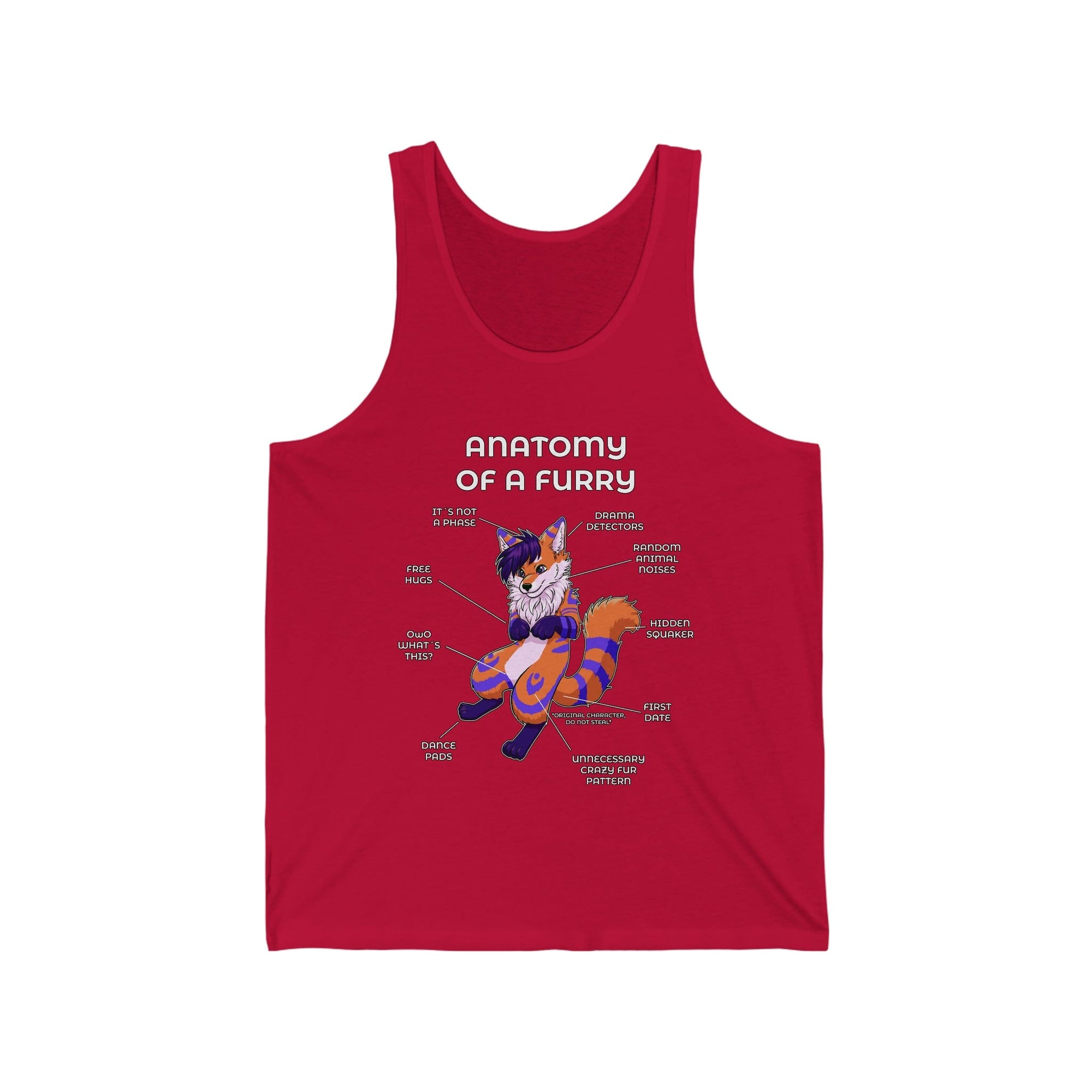 Furry Orange and Blue - Tank Top Tank Top Artworktee Red XS 