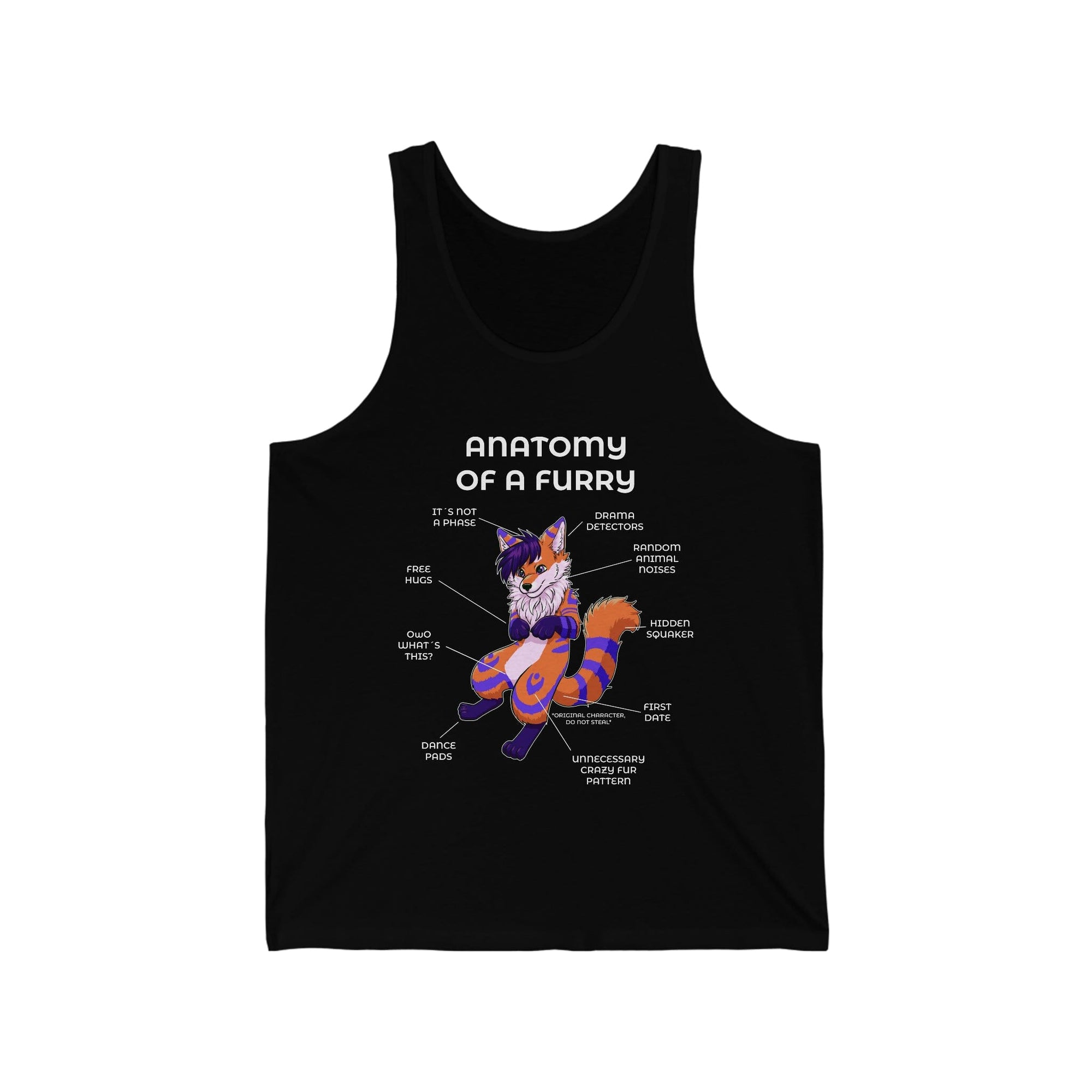 Furry Orange and Blue - Tank Top Tank Top Artworktee Black XS 