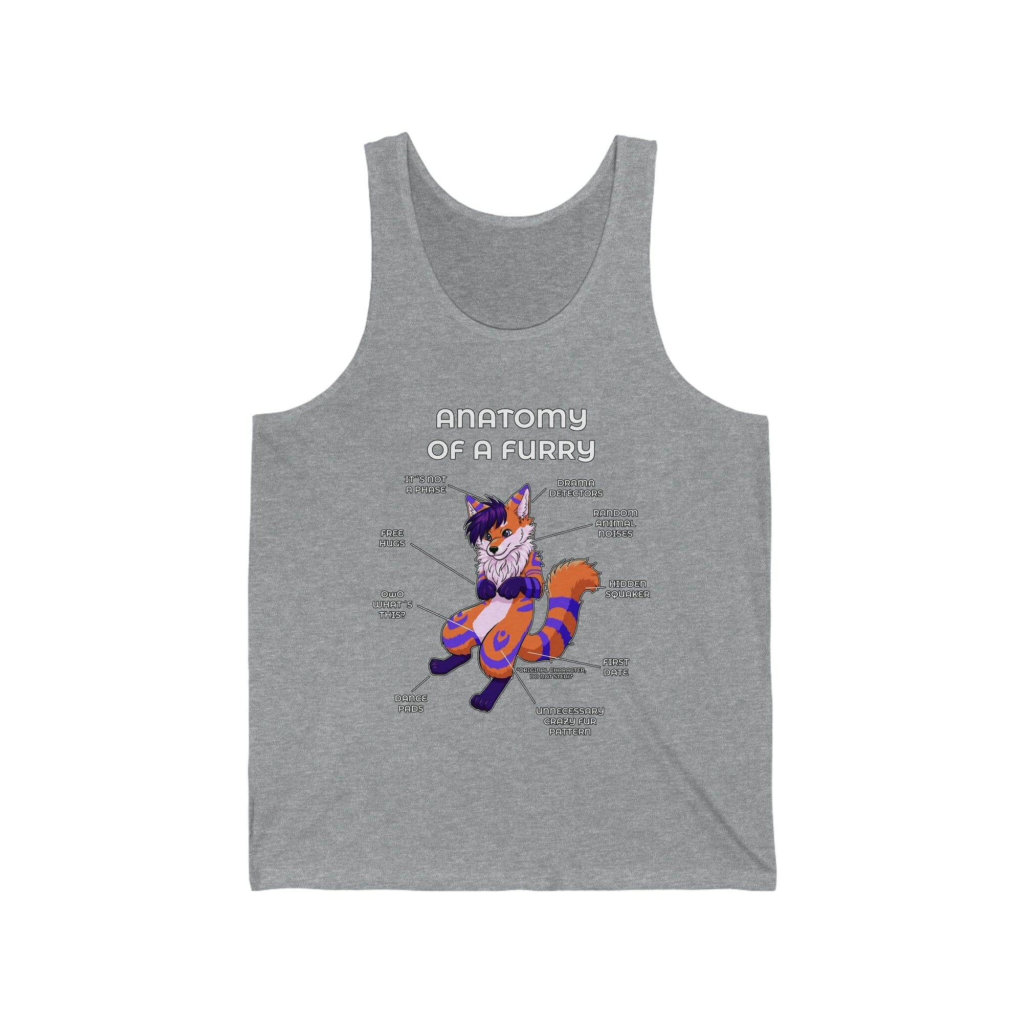 Furry Orange and Blue - Tank Top Tank Top Artworktee Heather XS 