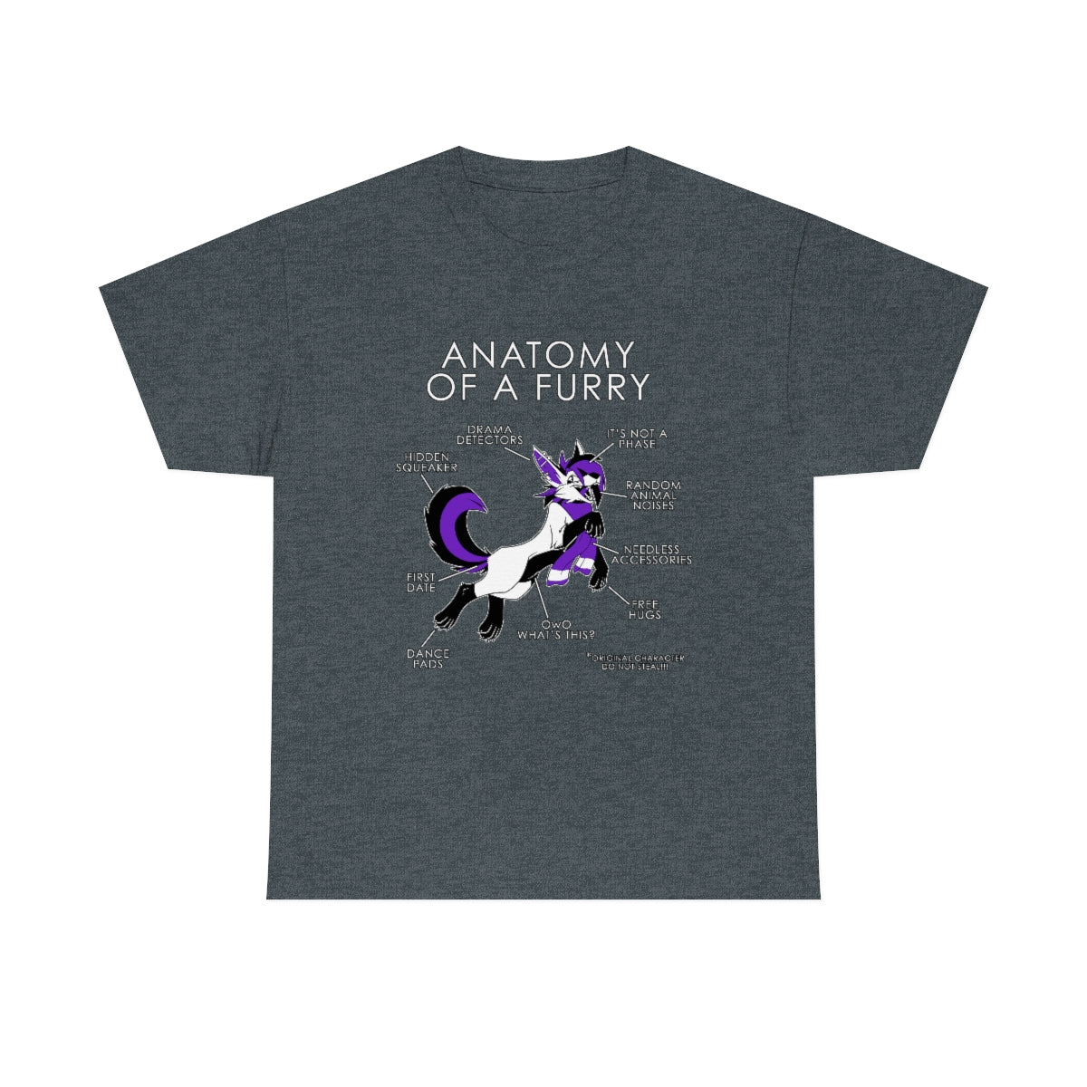 Furry Purple - T-Shirt Artworktee Dark Heather S 