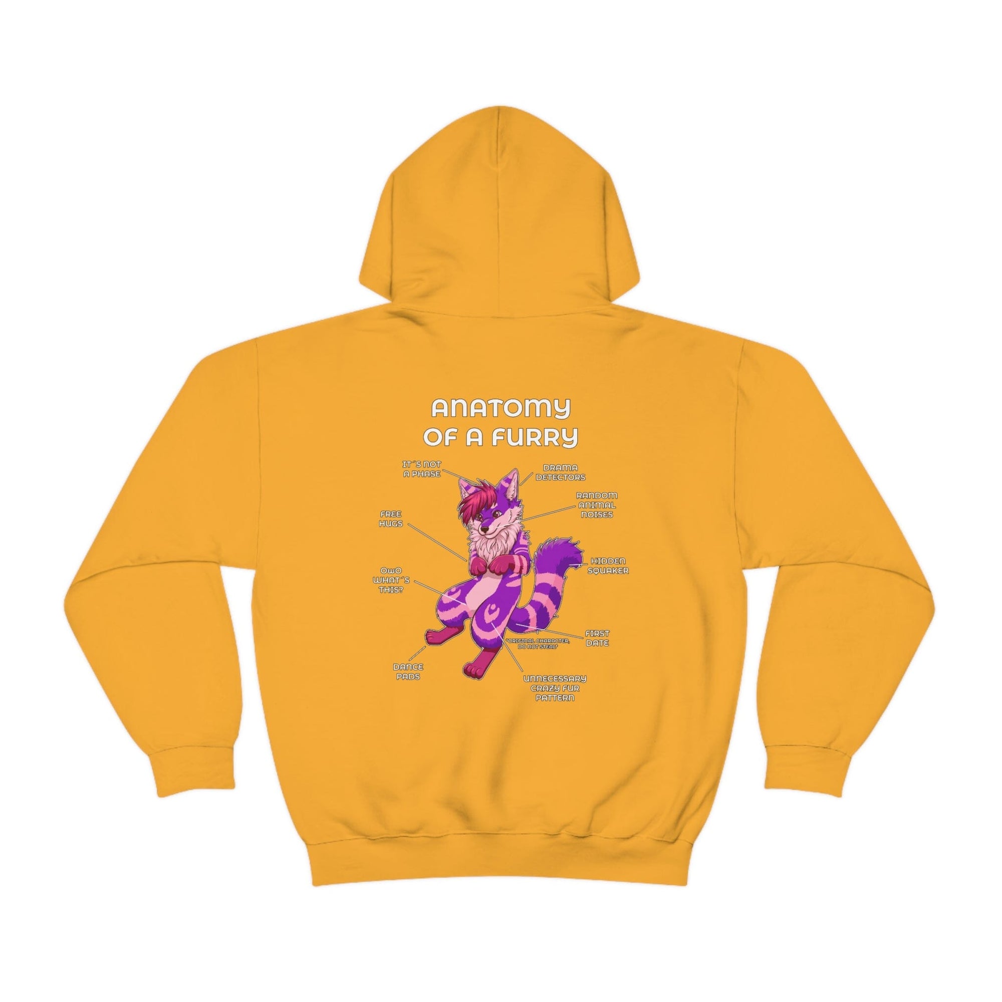 Furry Purple and Pink - Hoodie Hoodie Artworktee Gold S 