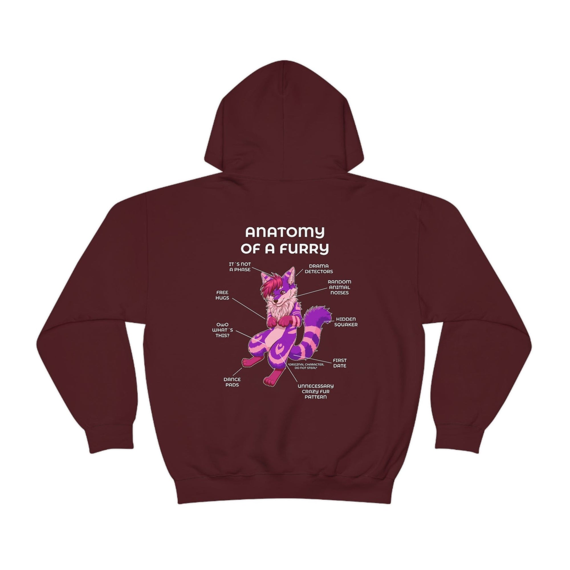 Furry Purple and Pink - Hoodie Hoodie Artworktee Maroon S 