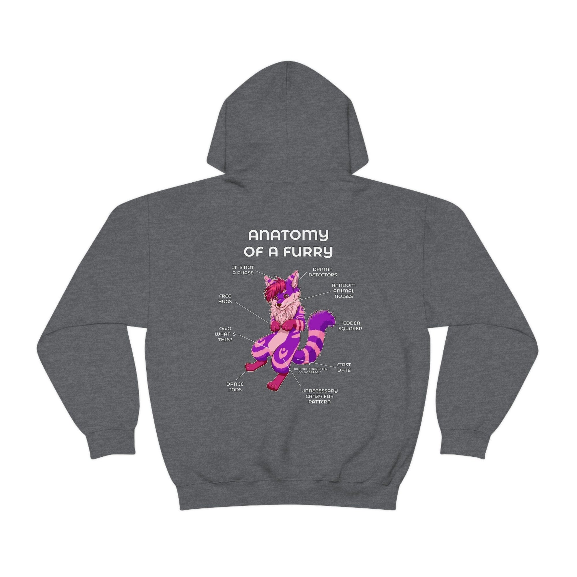 Furry Purple and Pink - Hoodie Hoodie Artworktee Dark Heather S 