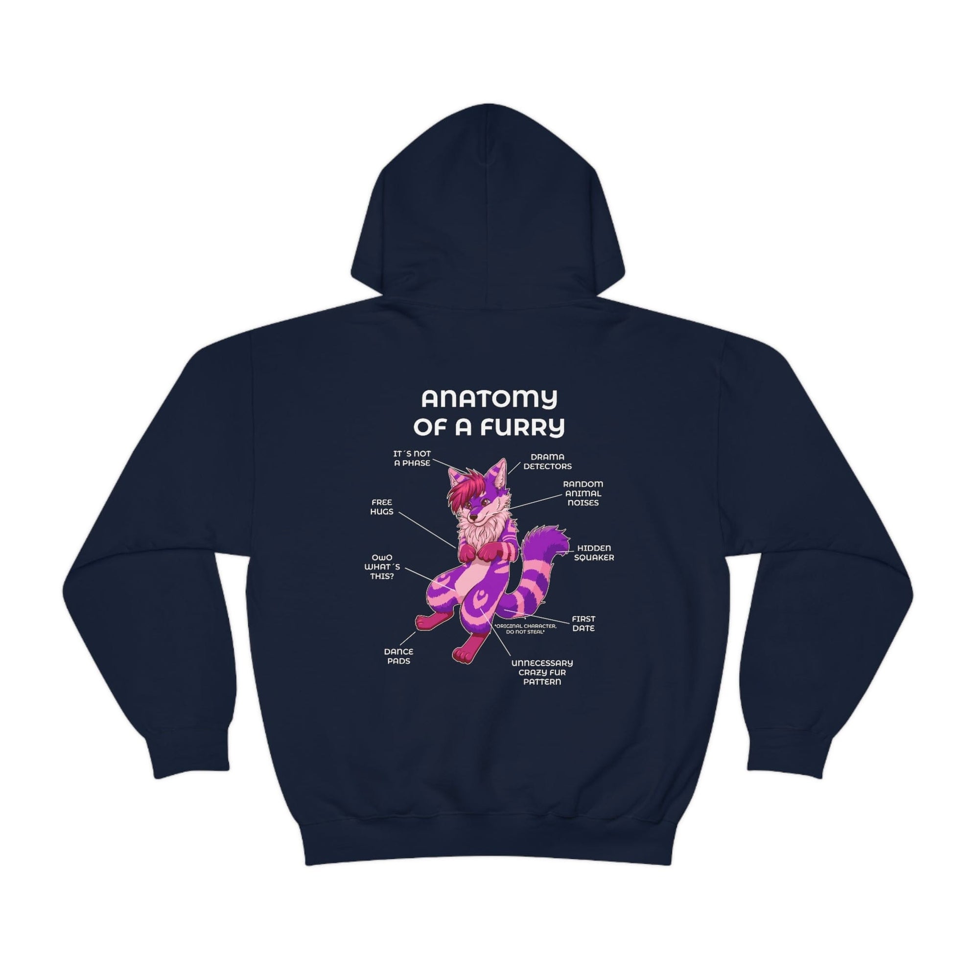 Furry Purple and Pink - Hoodie Hoodie Artworktee Navy Blue S 