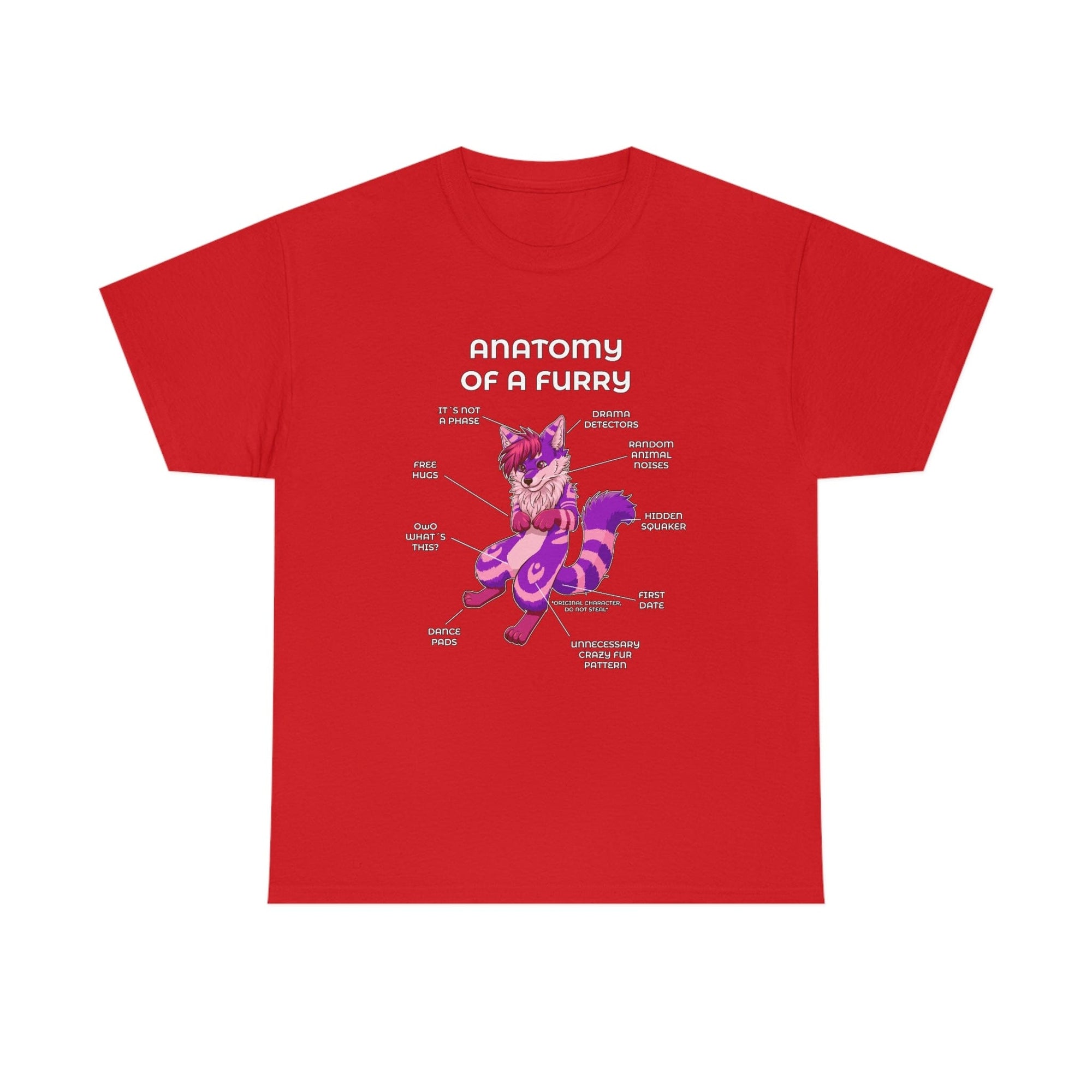 Furry Purple and Pink - T-Shirt T-Shirt Artworktee Red S 