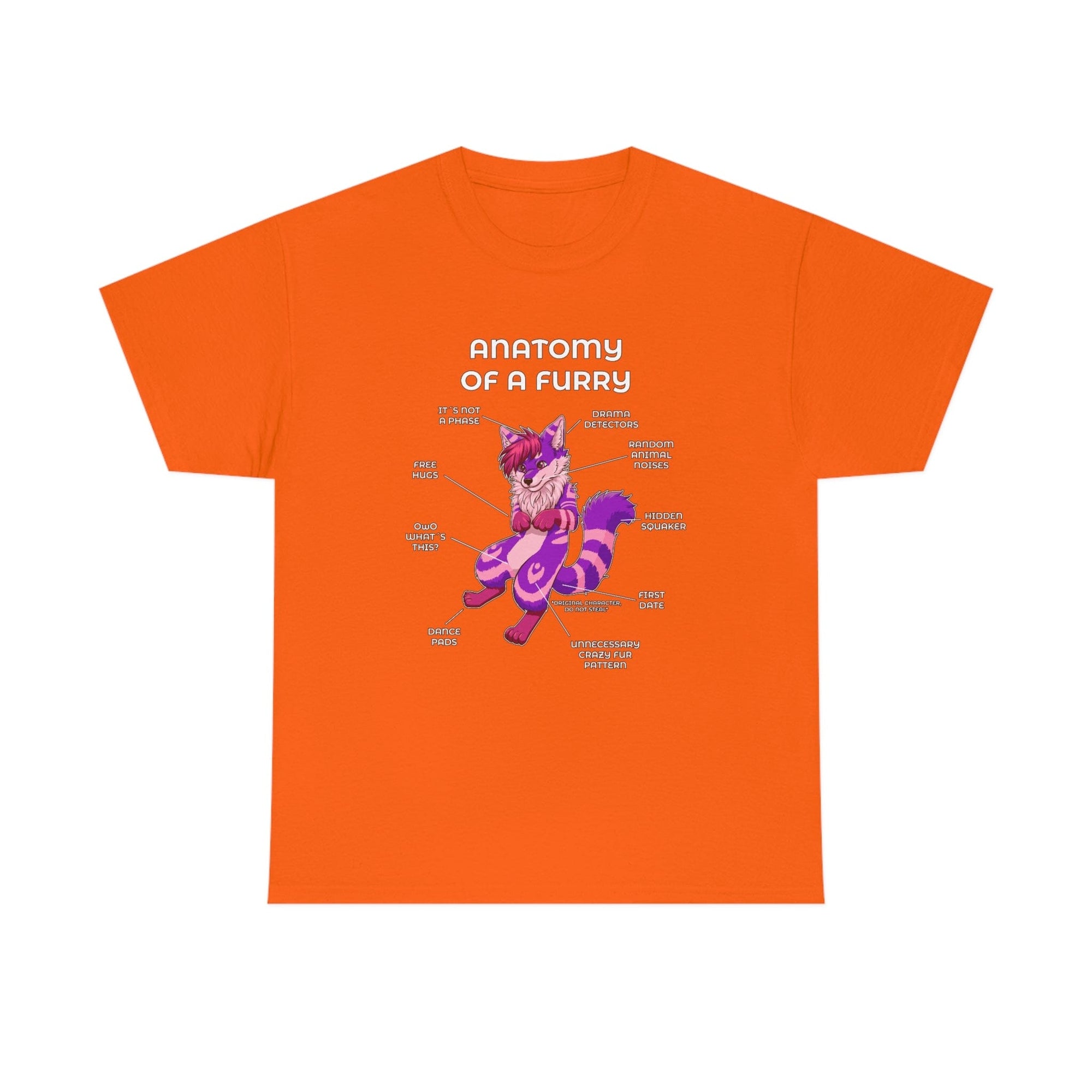 Furry Purple and Pink - T-Shirt T-Shirt Artworktee Orange S 