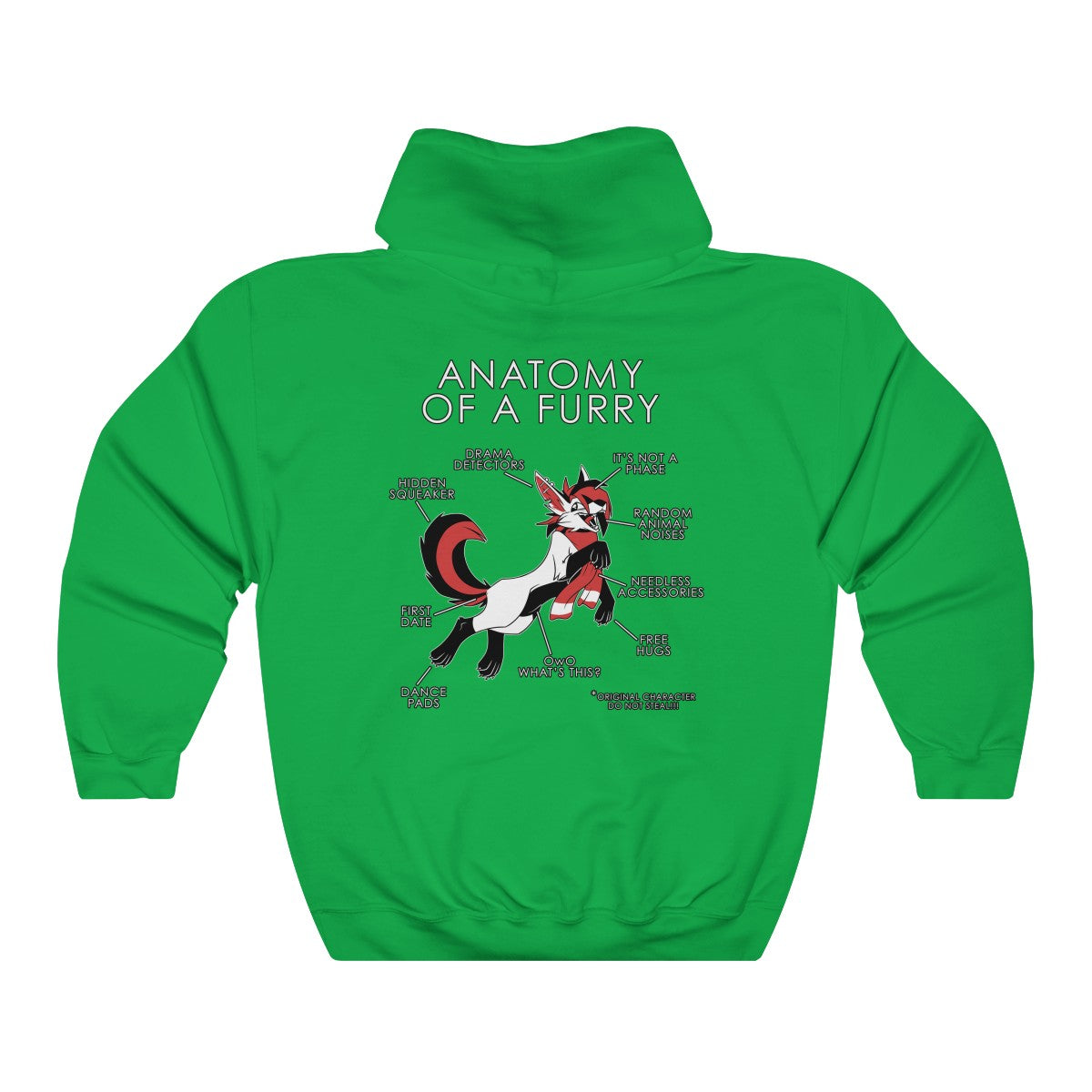 Furry Red - Hoodie Hoodie Artworktee Green S 