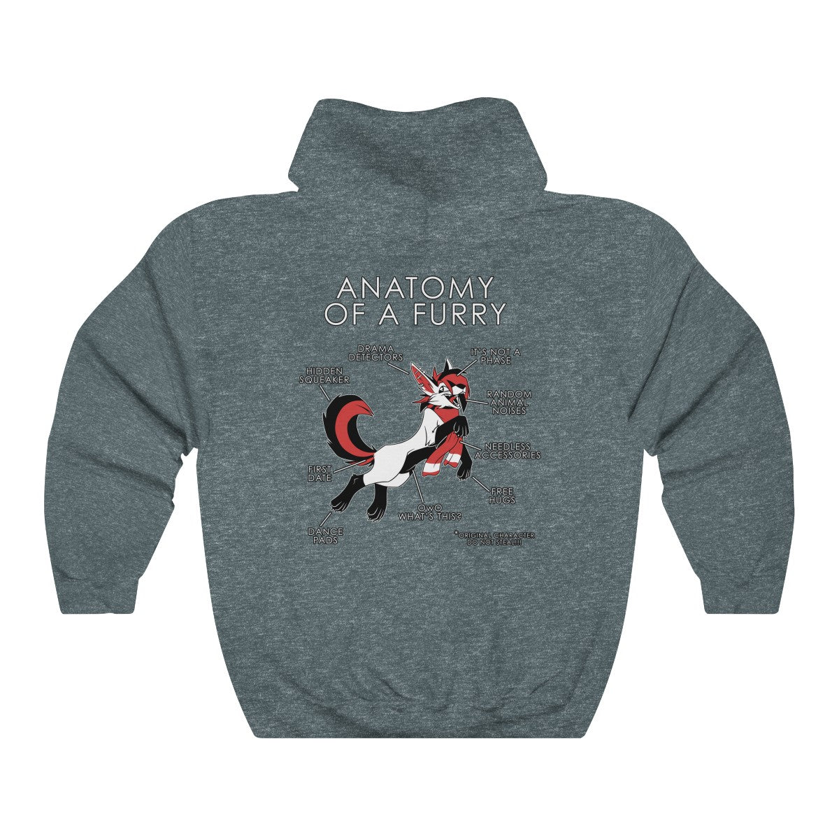 Furry Red - Hoodie Hoodie Artworktee Dark Heather S 