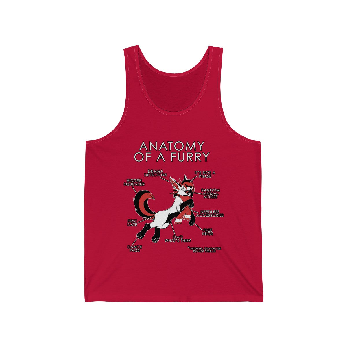 Furry Red - Tank Top Tank Top Artworktee Red XS 