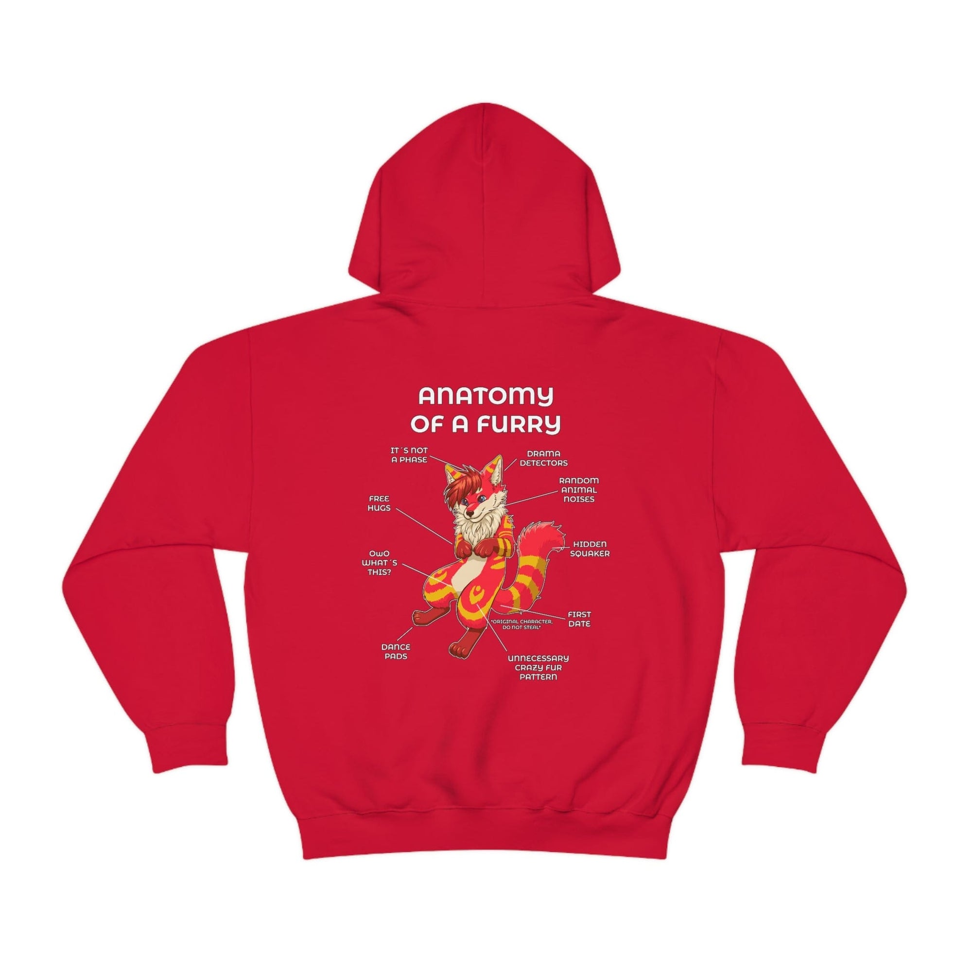 Furry Red and Yellow - Hoodie Hoodie Artworktee Red S 