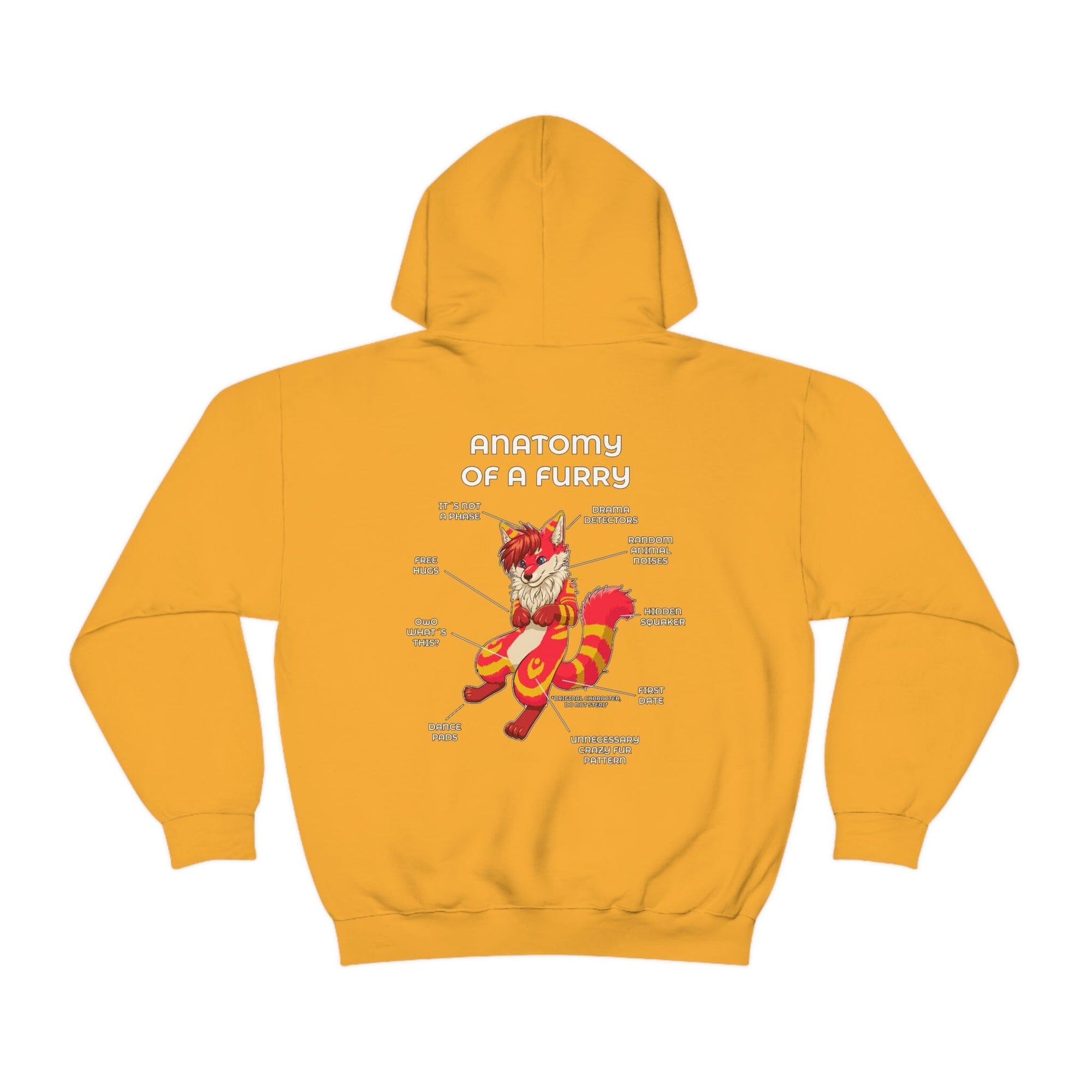 Furry Red and Yellow - Hoodie Hoodie Artworktee Gold S 