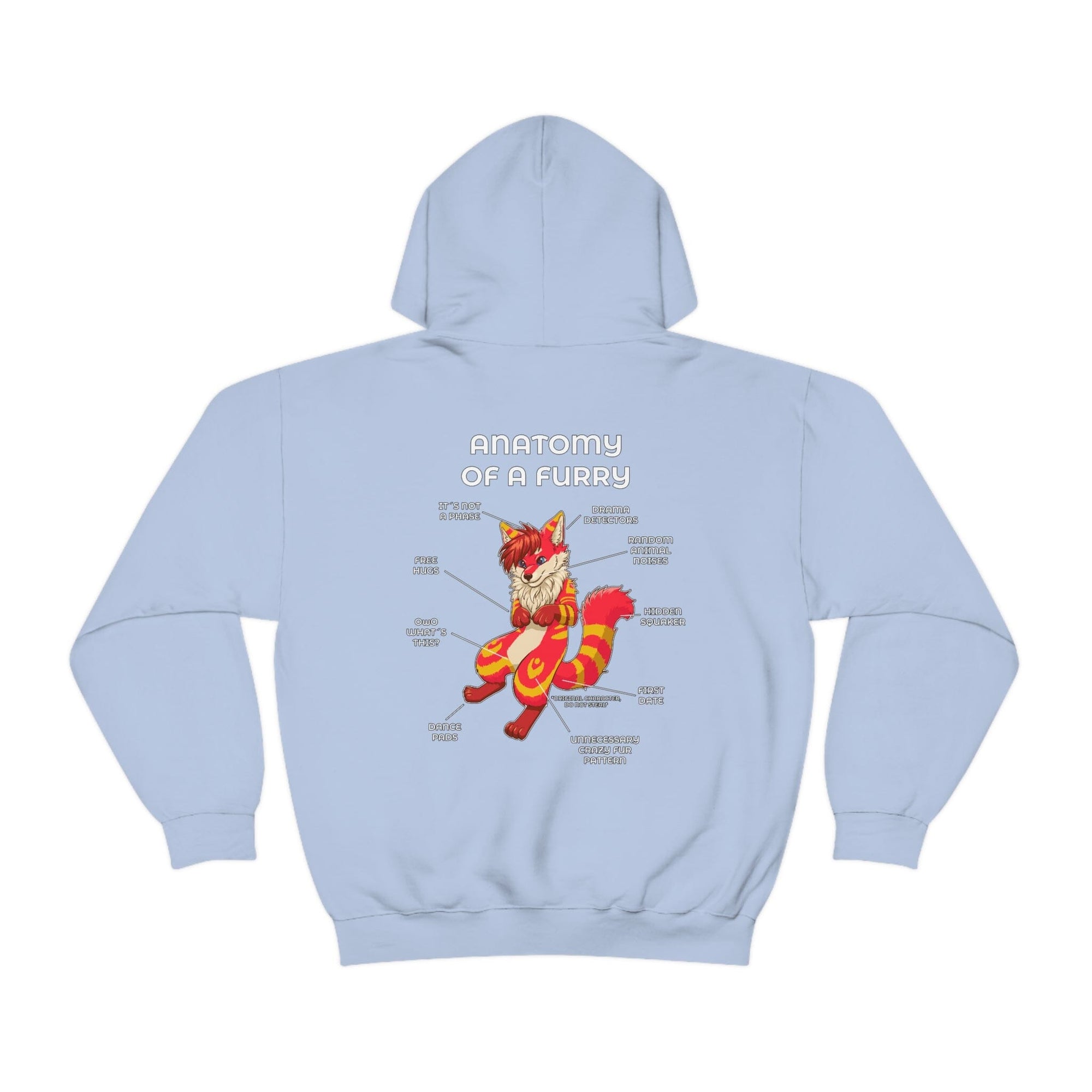 Furry Red and Yellow - Hoodie Hoodie Artworktee Light Blue S 