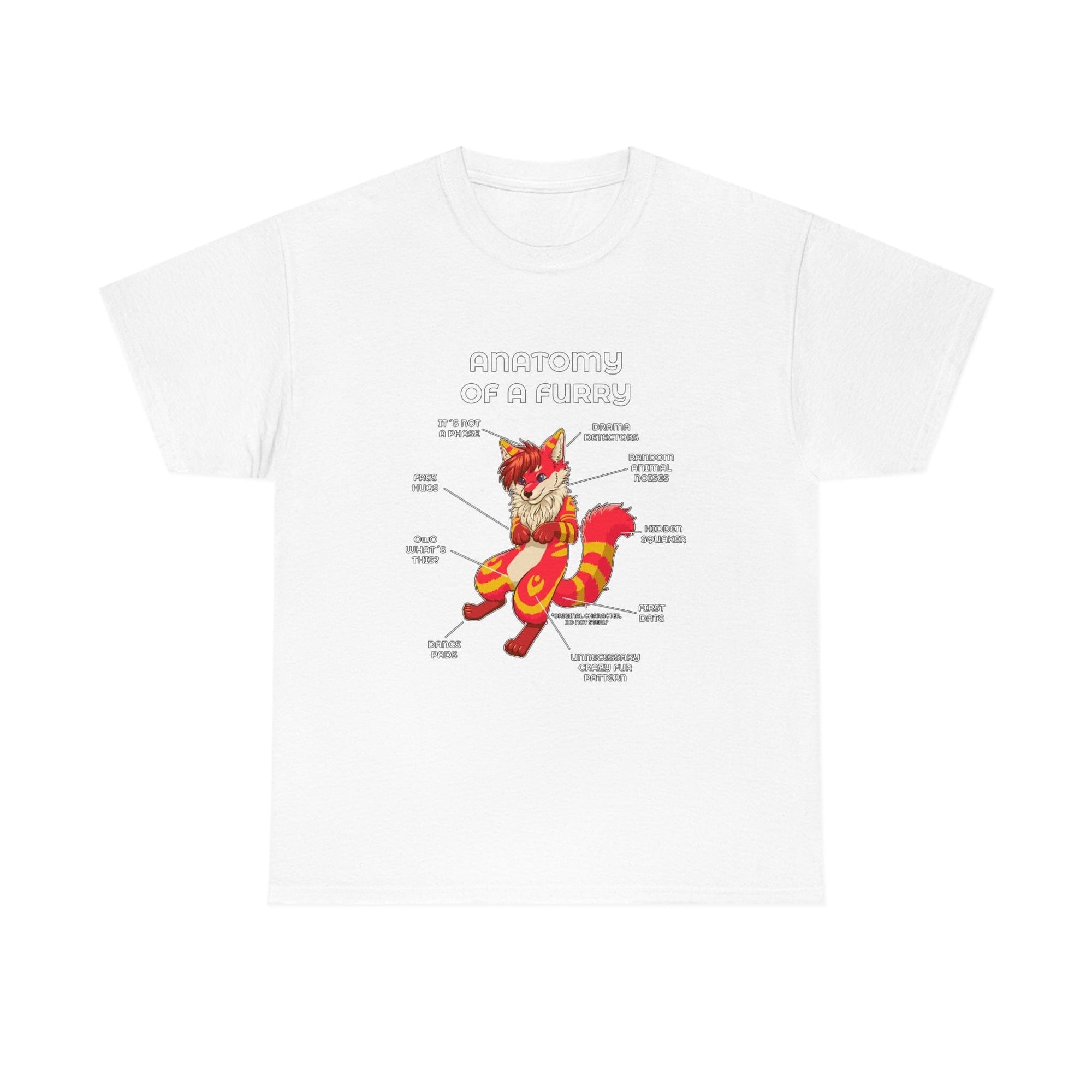 Furry Red and Yellow - T-Shirt T-Shirt Artworktee White S 