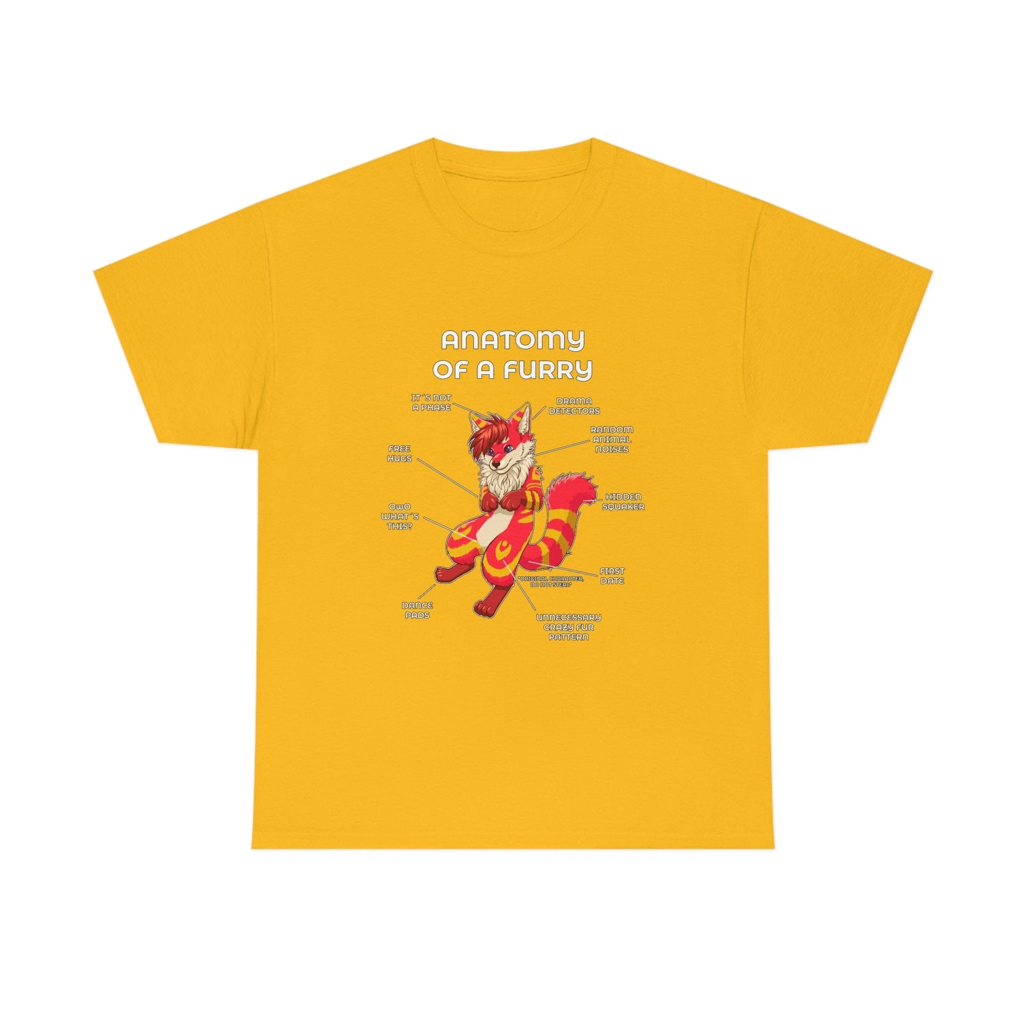 Furry Red and Yellow - T-Shirt T-Shirt Artworktee Gold S 