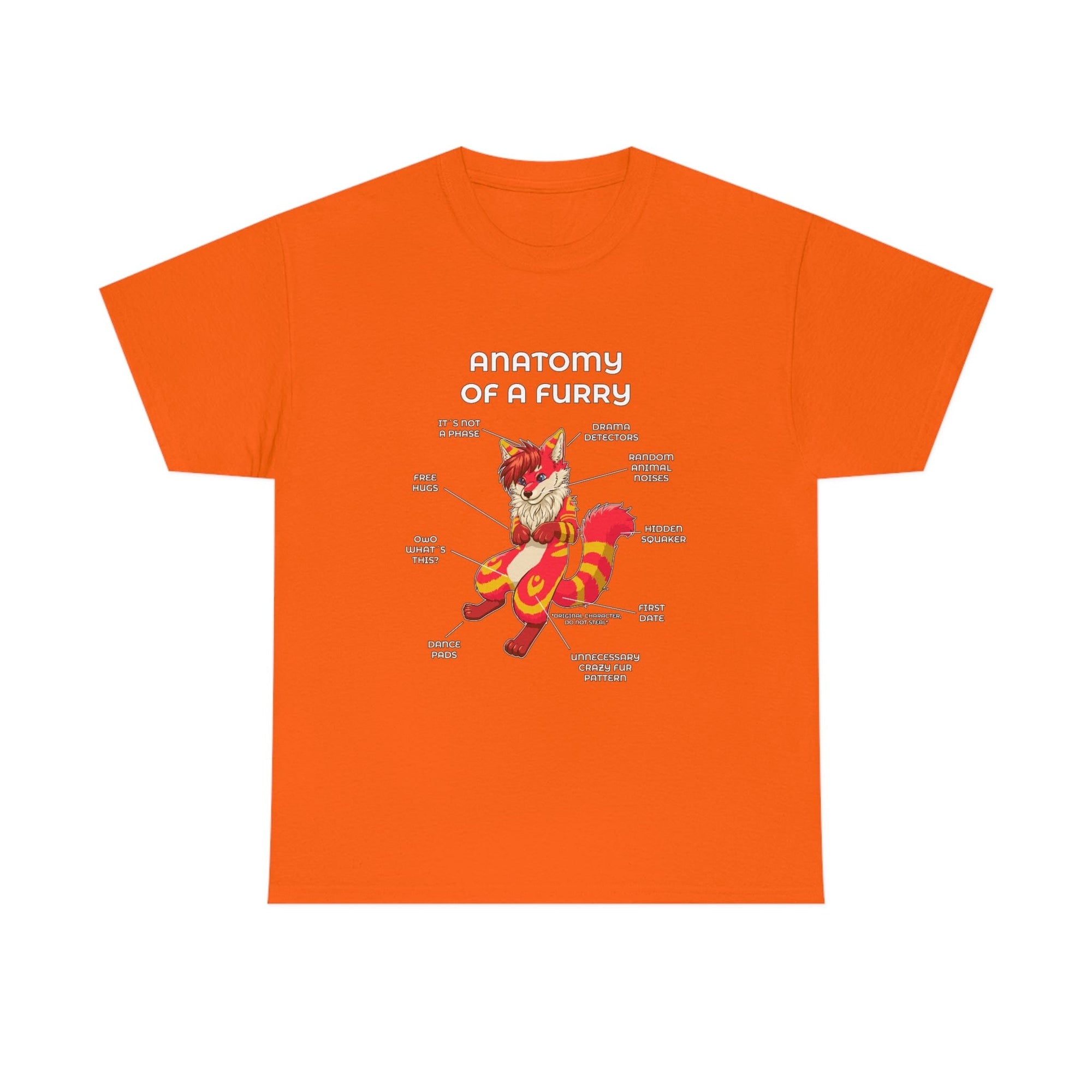 Furry Red and Yellow - T-Shirt T-Shirt Artworktee Orange S 