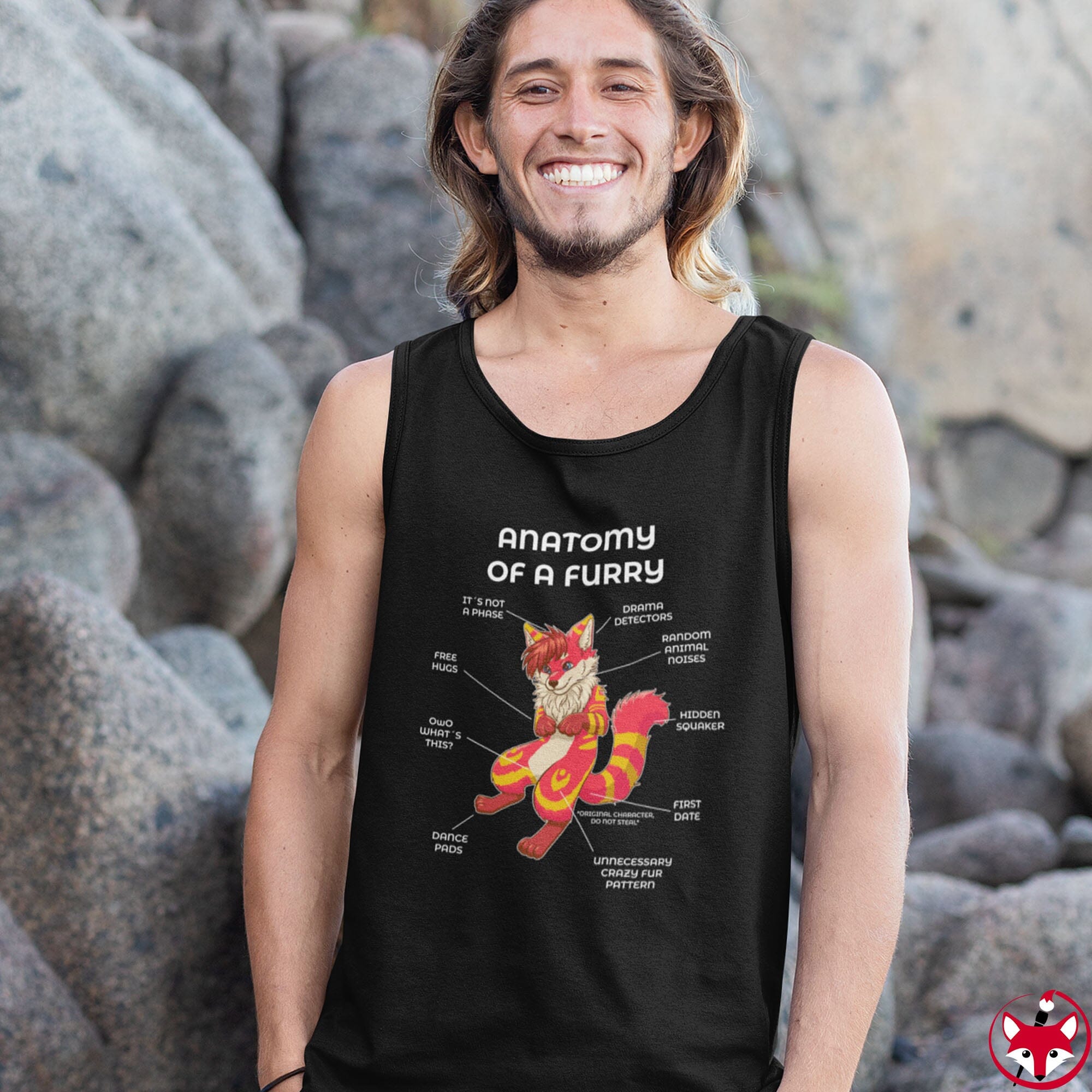 Furry Red and Yellow - Tank Top Tank Top Artworktee 